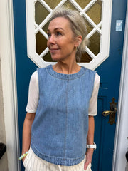 ROSIE DENIM TOP - Light Blue Denim