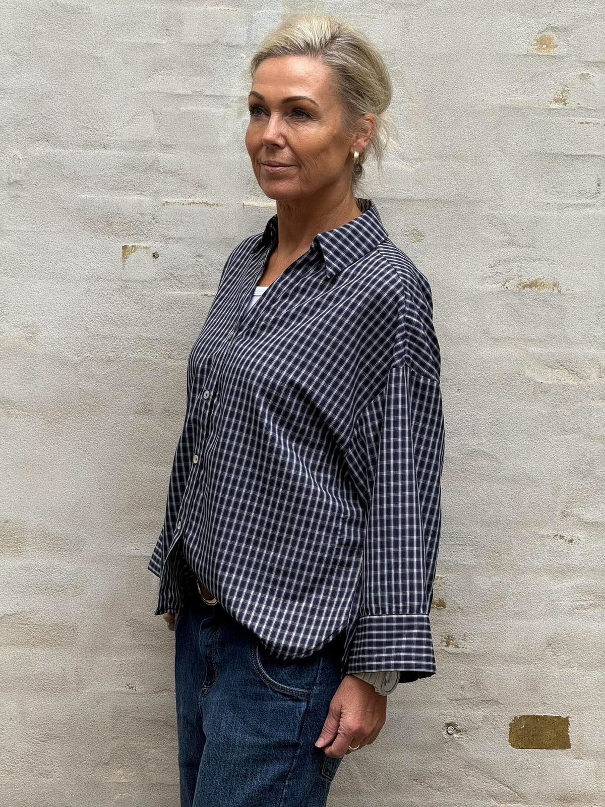 Amber Check - Navy Check