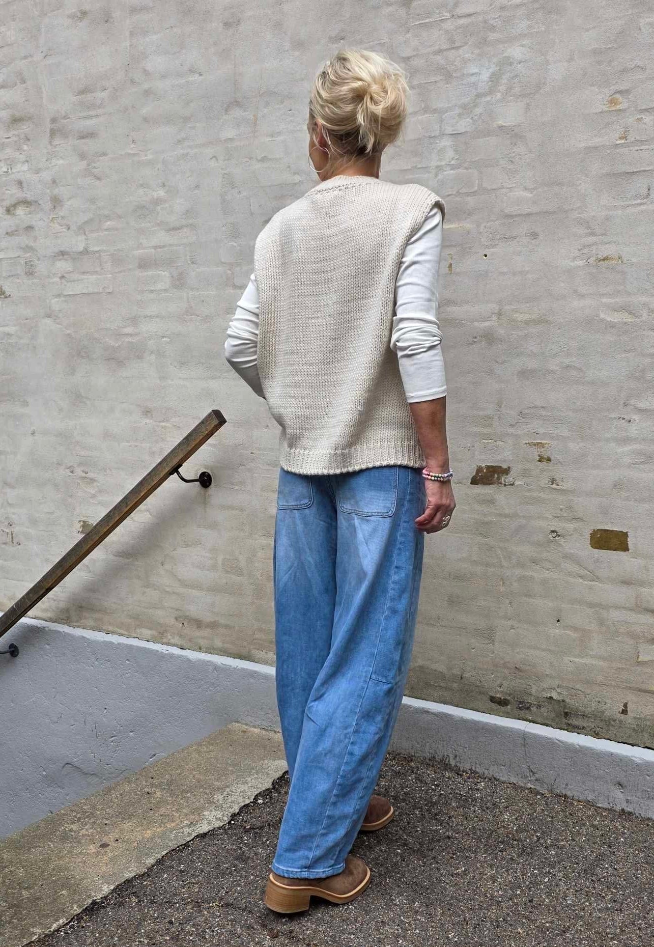 Lobster Knit Vest -  Off White/Orange Fluo