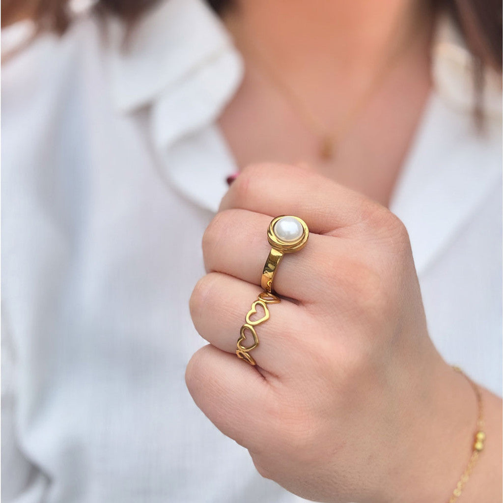 Love Heart Ring - 18 karat guldbelagt