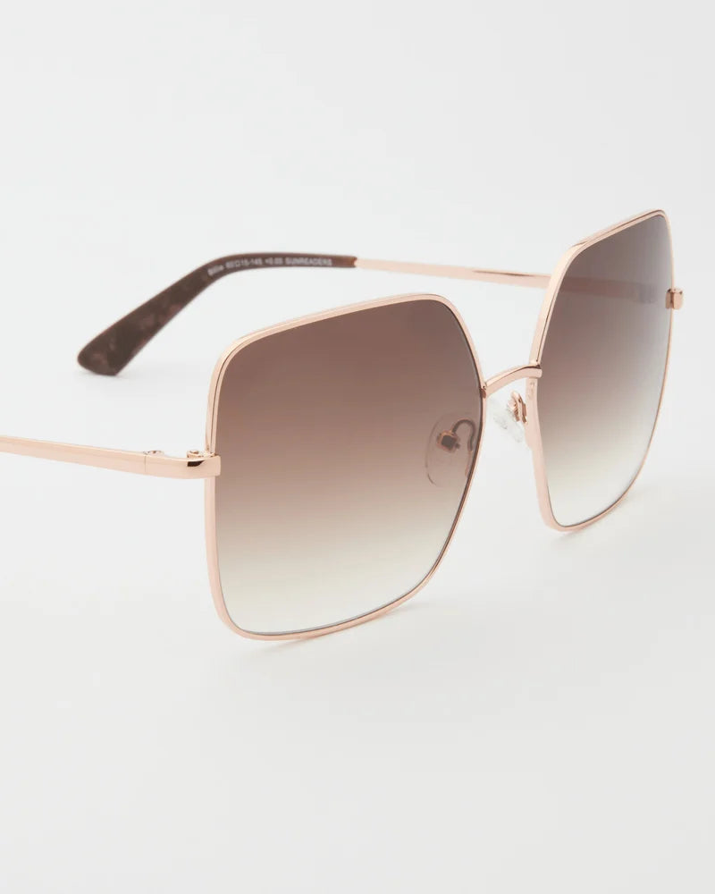 Billie rose gold tinted readers