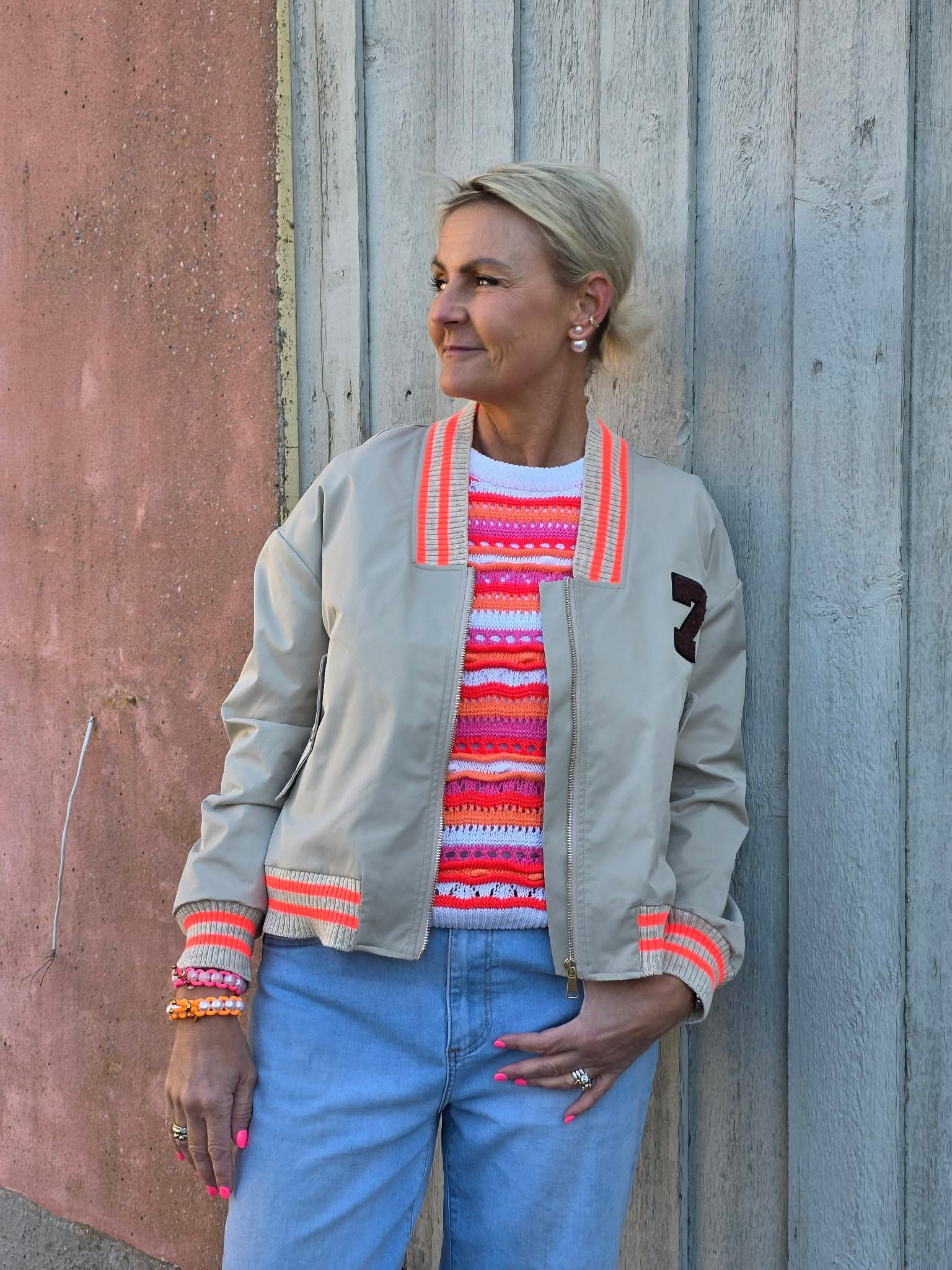 Sandy Bomber Jacket - Beige