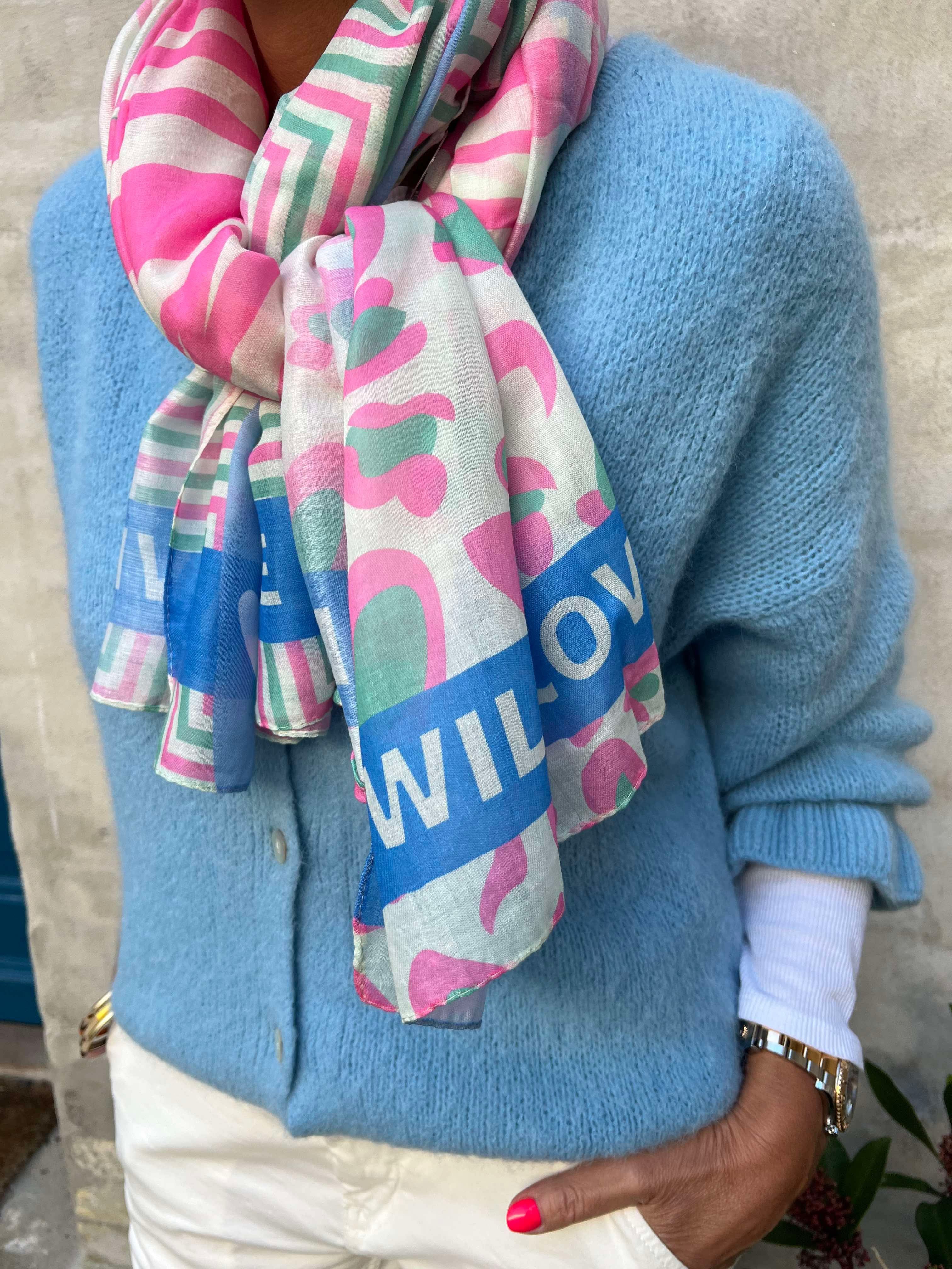 Rosa/blue mix scarf