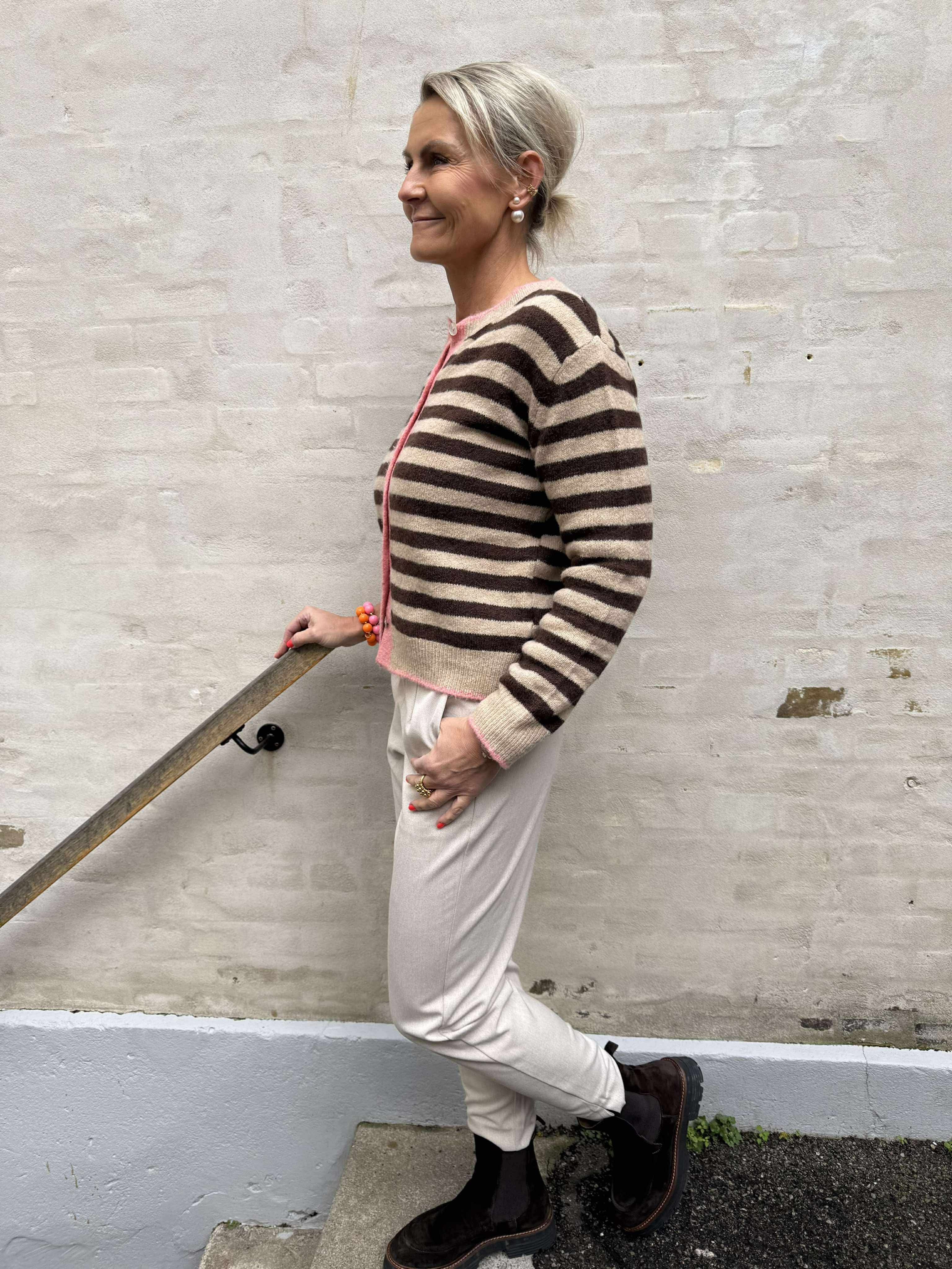 Lisa Slim Pant - Humus Melange