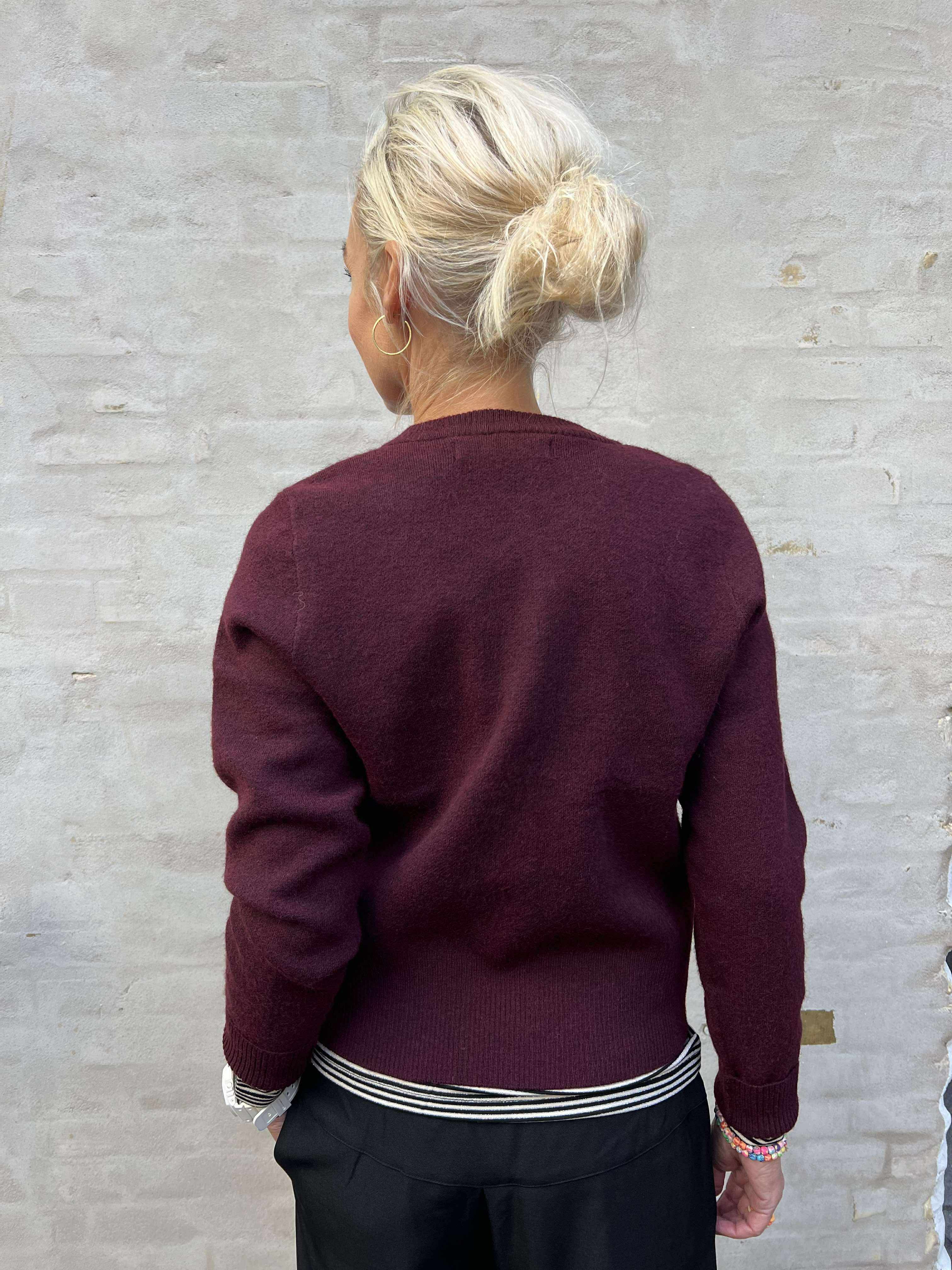KACY LS O-NECK CARDIGAN - Winetasting W. MELANGE