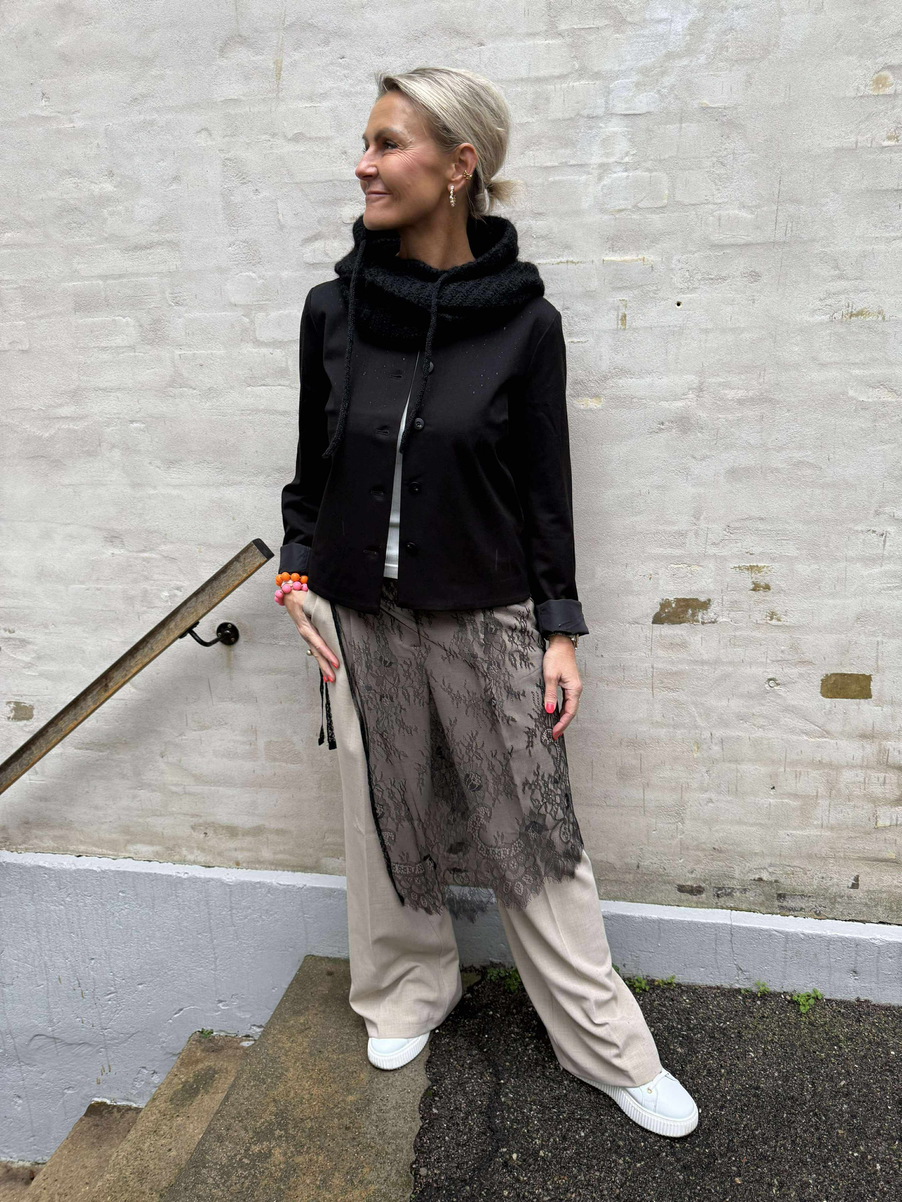 ORIANNA lace tie skirt - Black