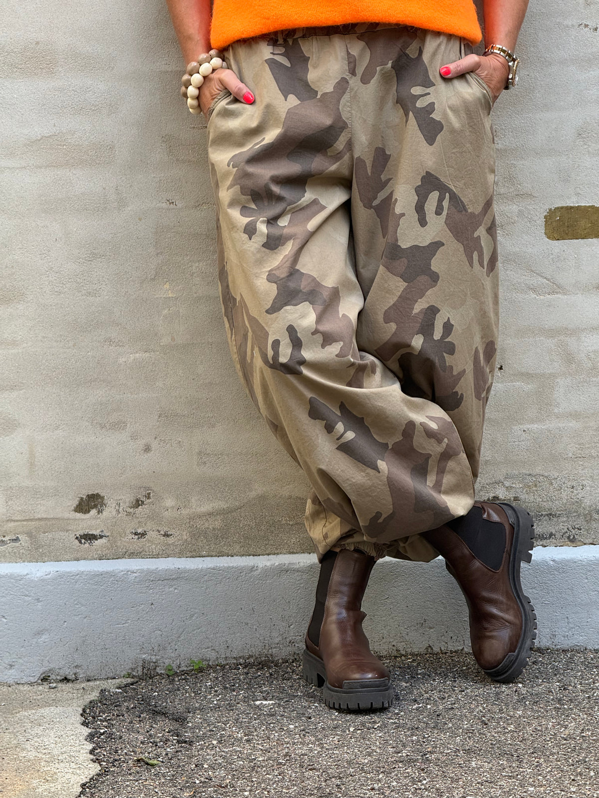 ALLY Balloon Pant - Brown Carmouflage