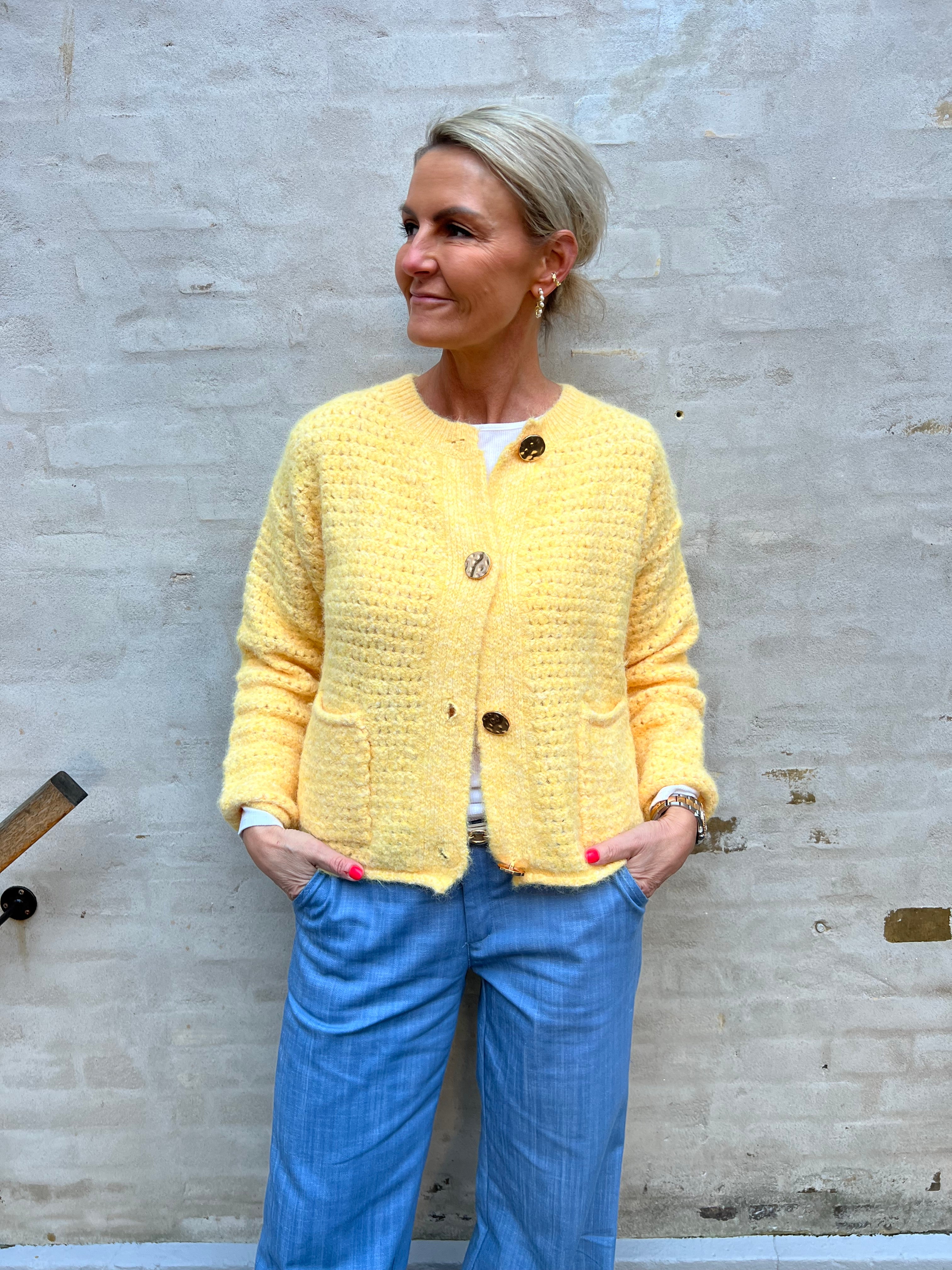 Gilet cardigan jaune