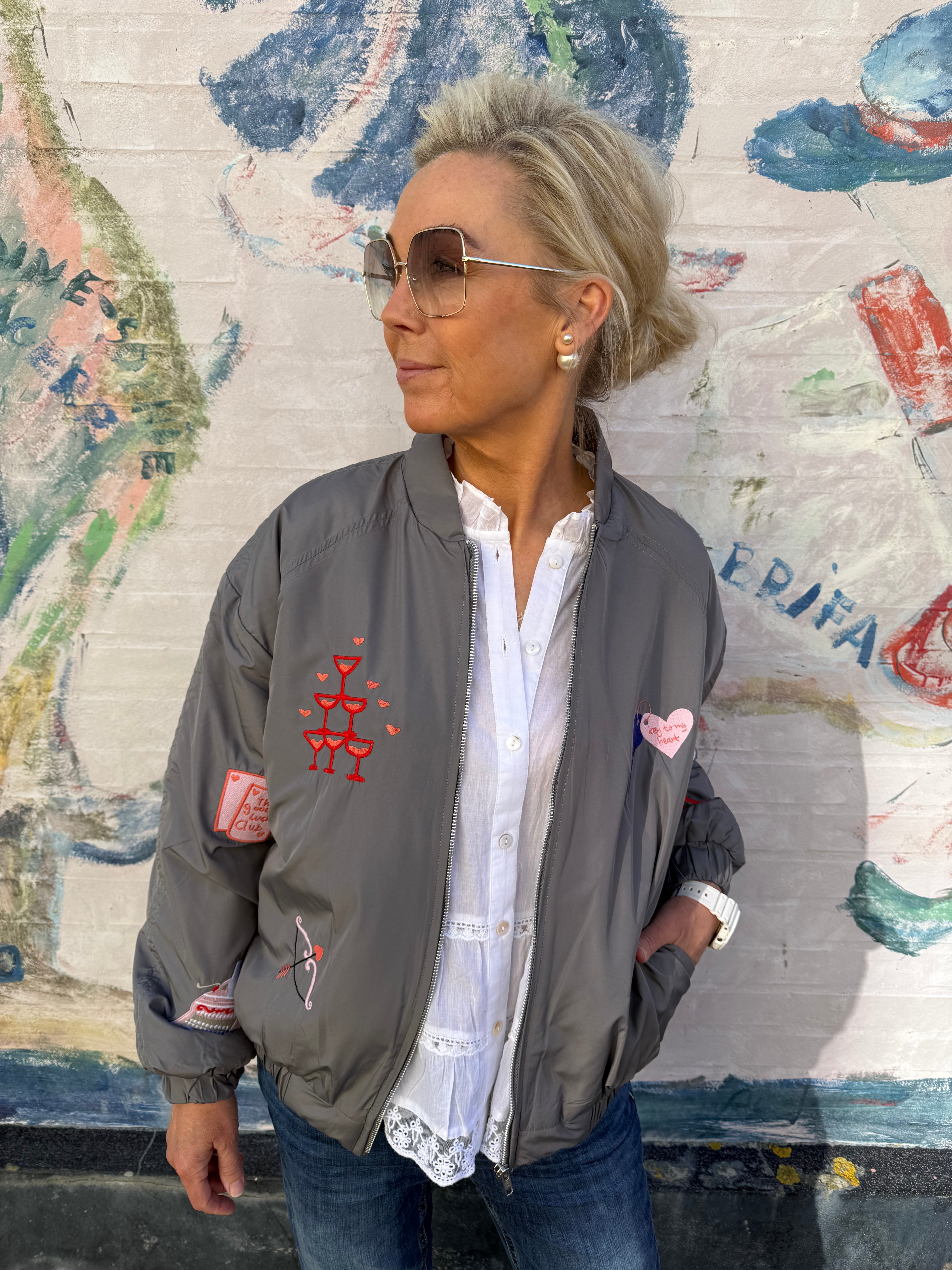 Mi Amore Bomber jacket - Grey