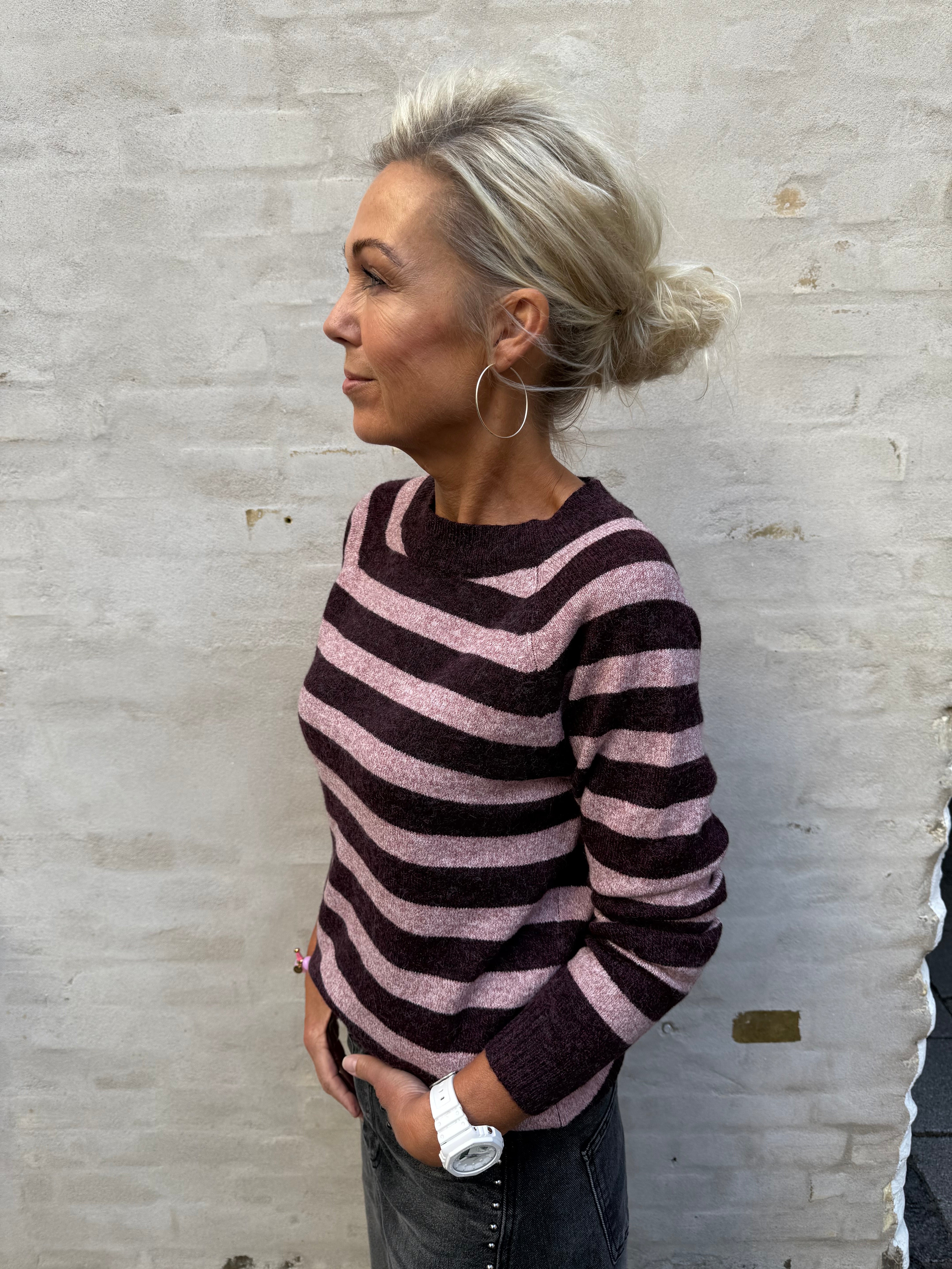 DOFFY O-NECK BLOUSE - Winetasting_W. ROSE BROWN