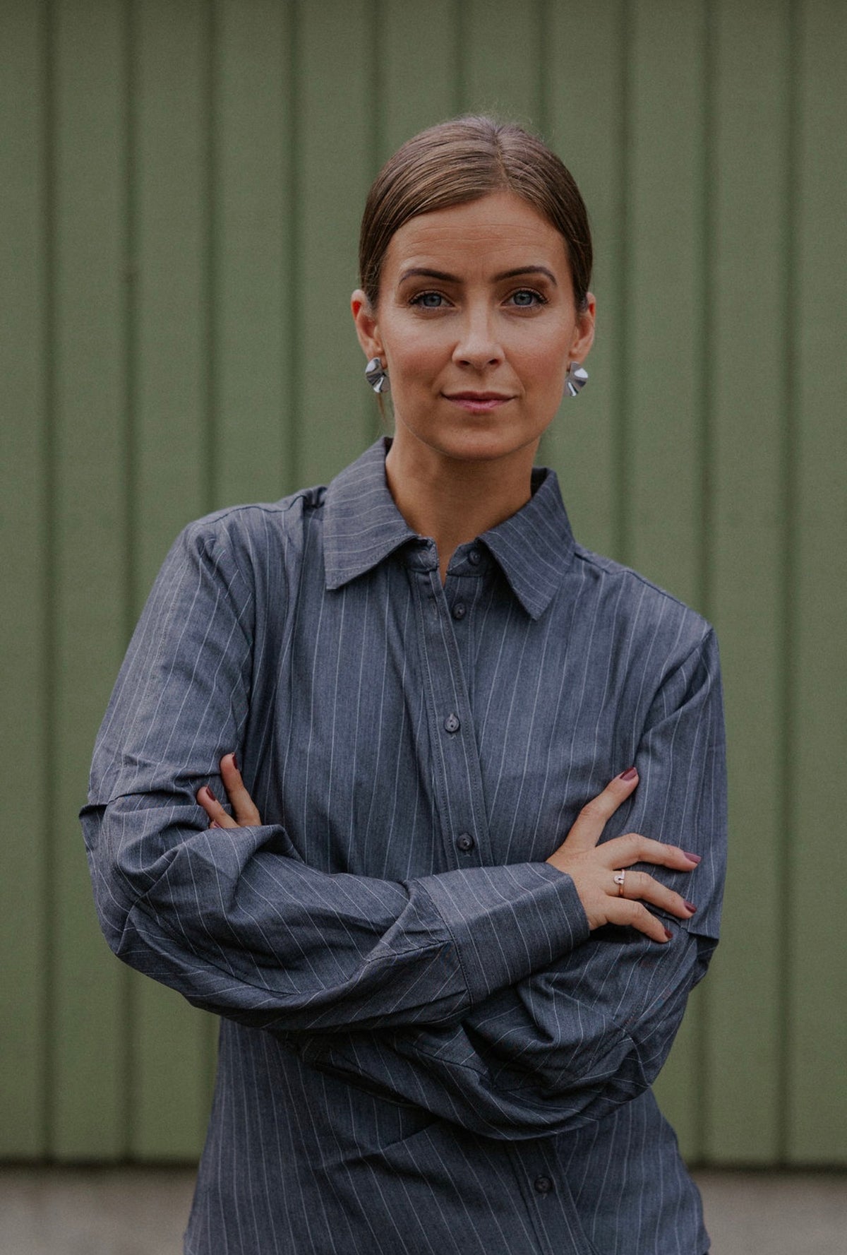 LyviaCC Asym Pin Shirt - Mellangrå