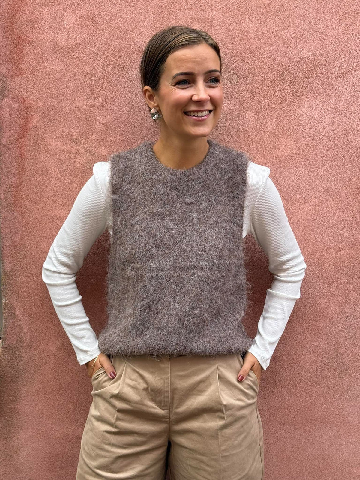 EMMY S/L VEST KNIT - Falcon