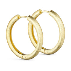 Pure by nat brushed hoops gold big