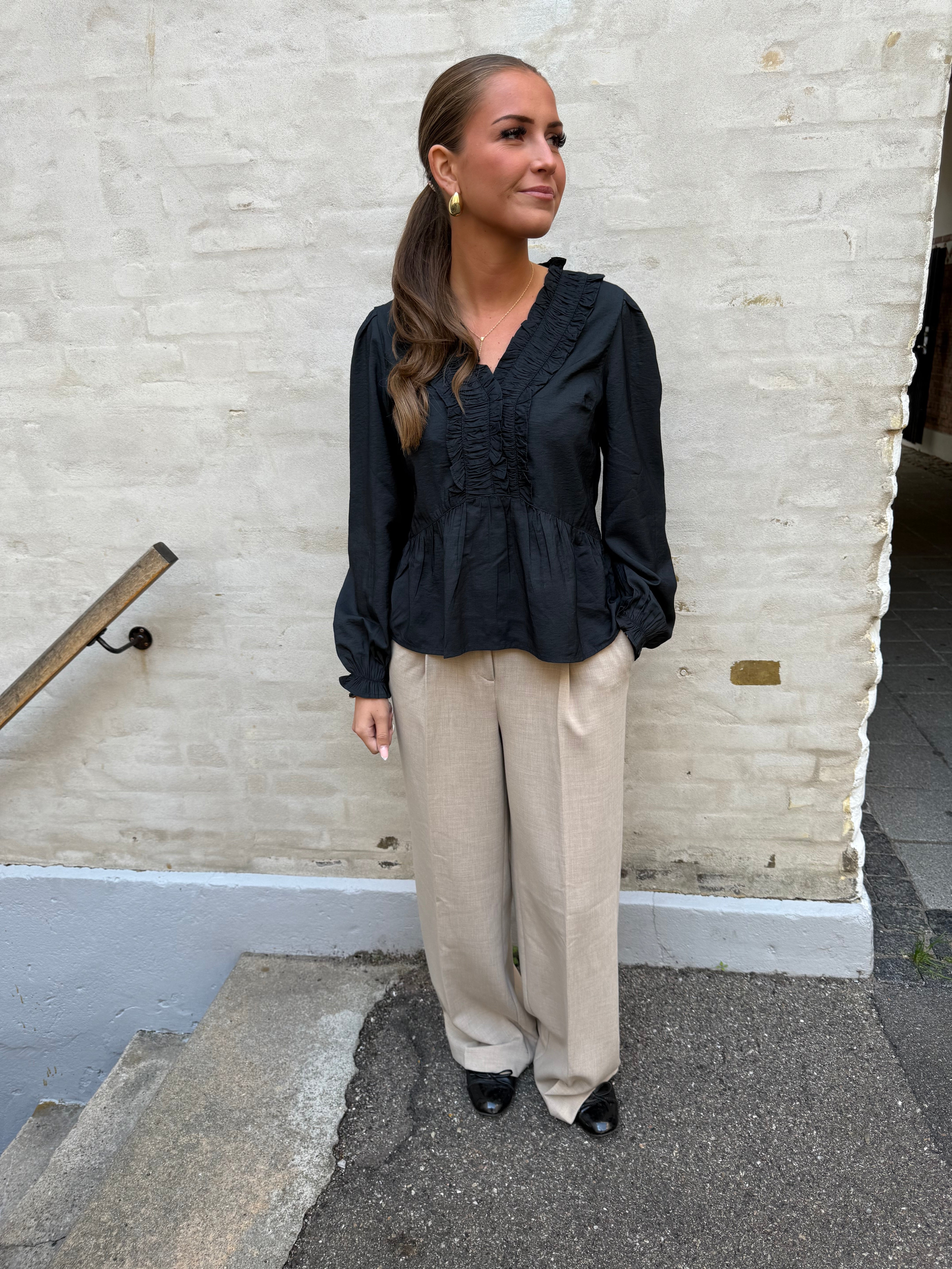 Melfy Structure Blouse - Navy
