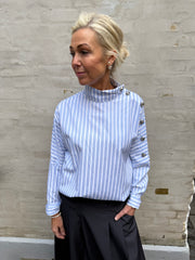 DevinCC AsymCC Button Blouse - Blue