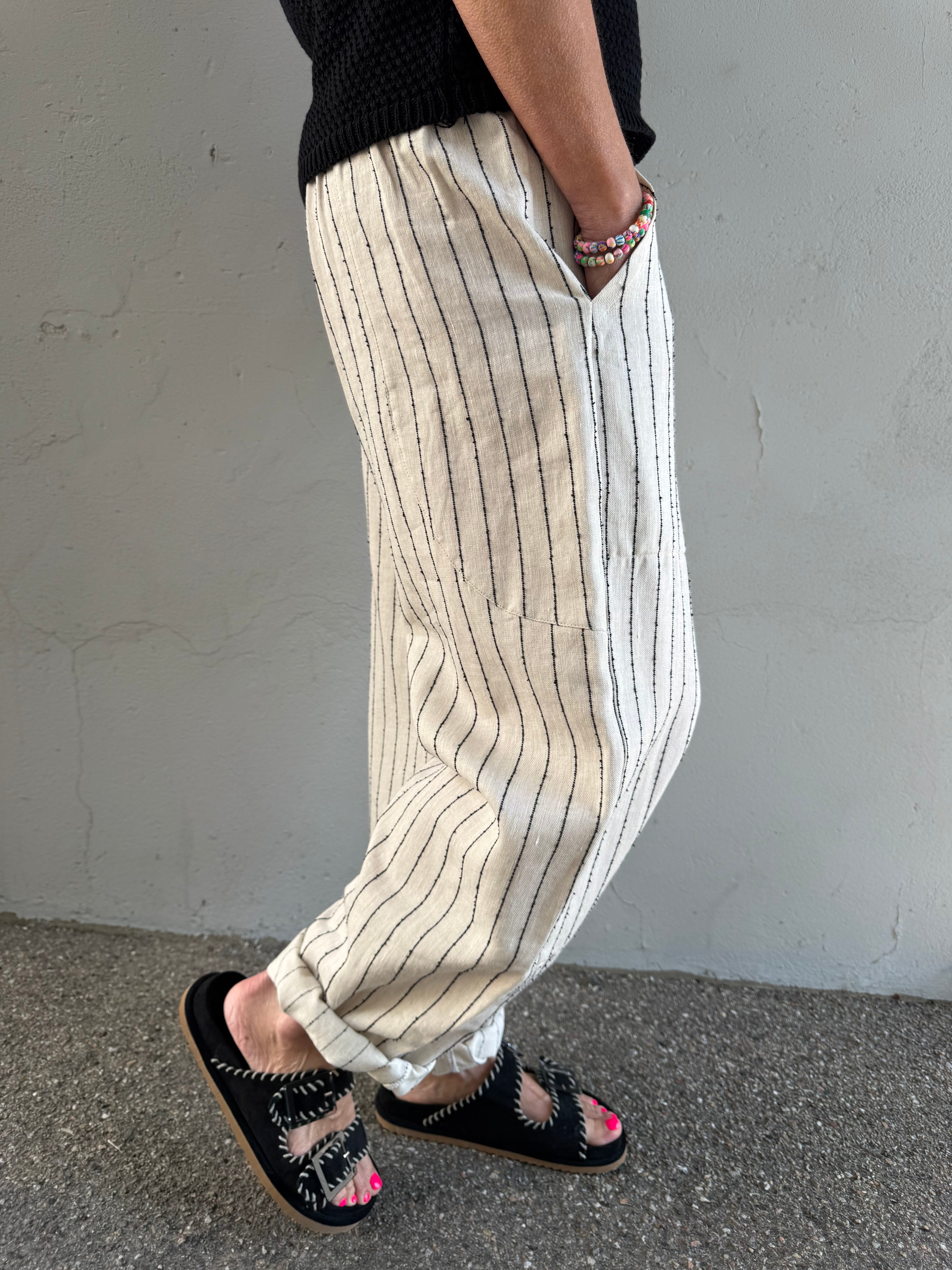 Kessia Pants - Beige/Black