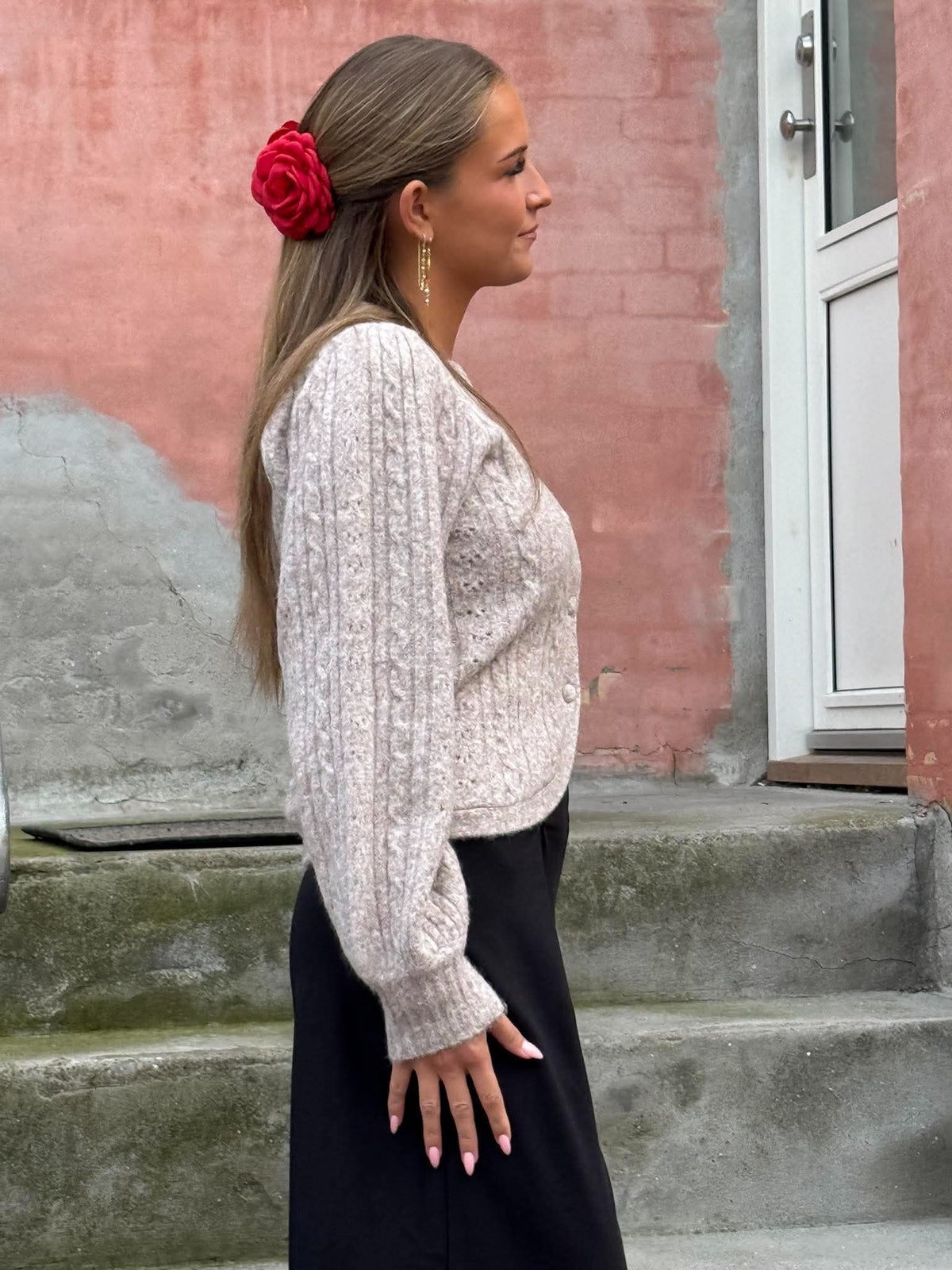 Koteas Cable Knit Cardigan - Beige Melange