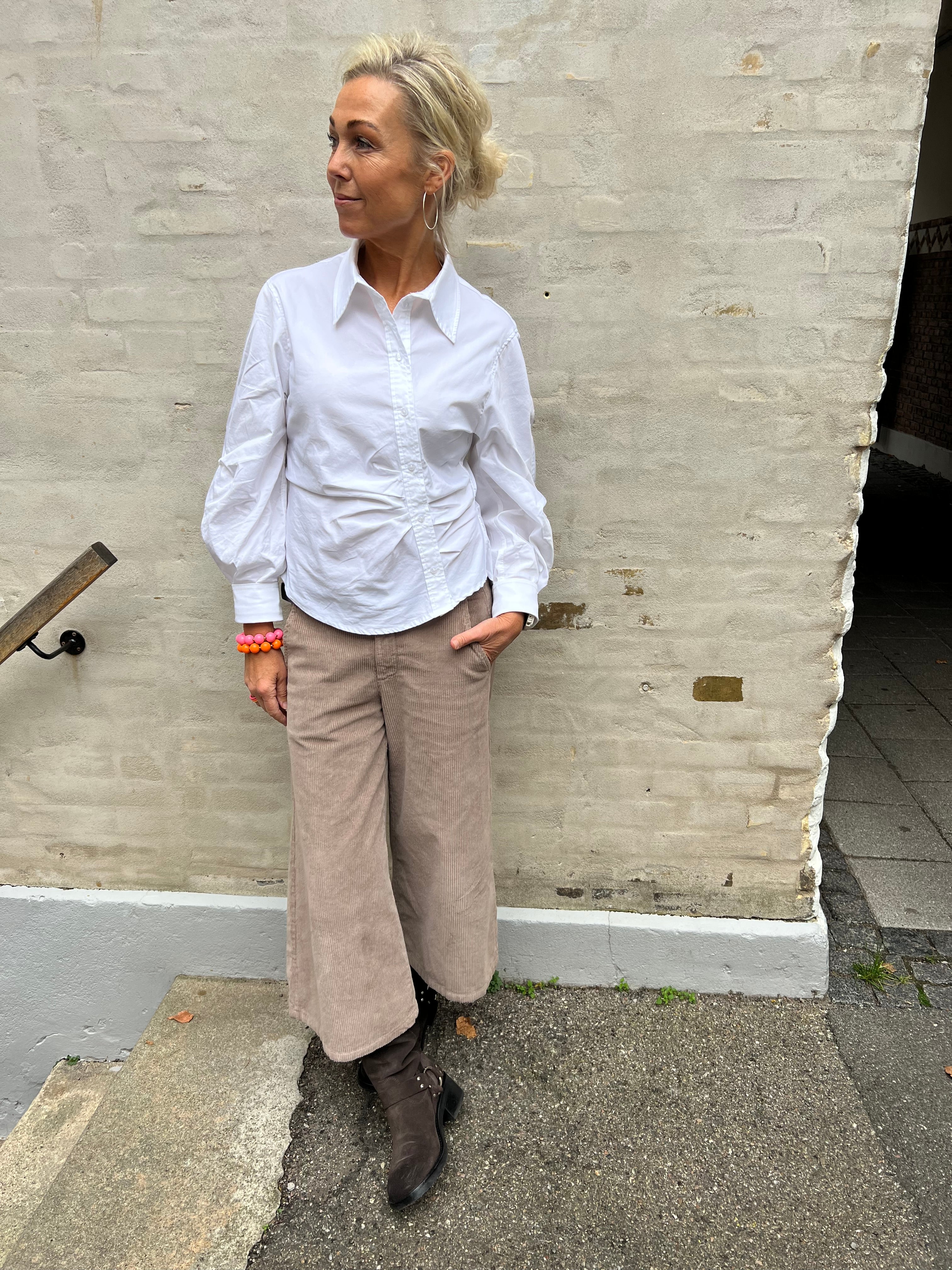 SannaCC Asym Placket Shirt - White