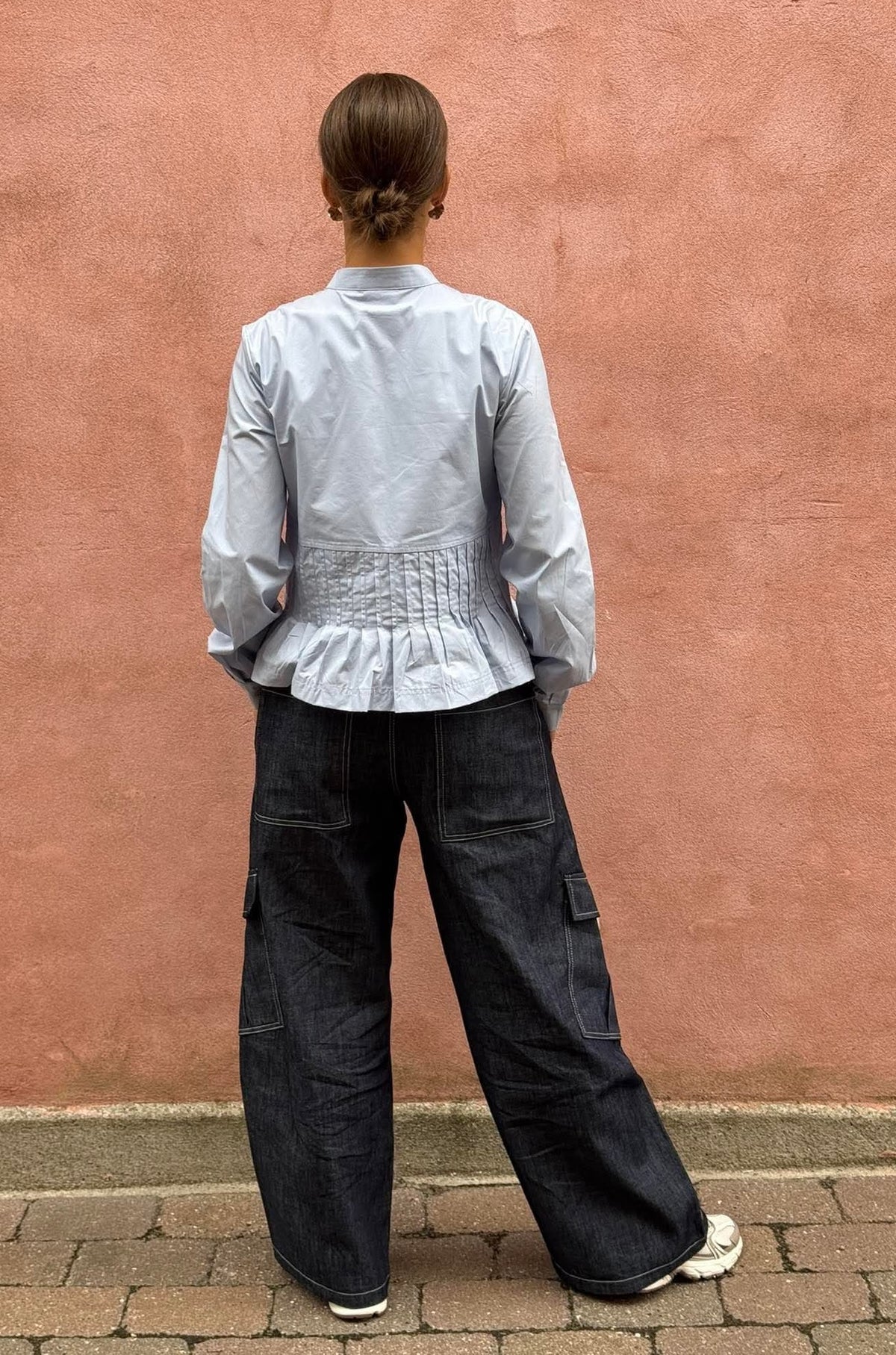 ADONA L/S REG. PLEAT SHIRT - Kentucky Blue