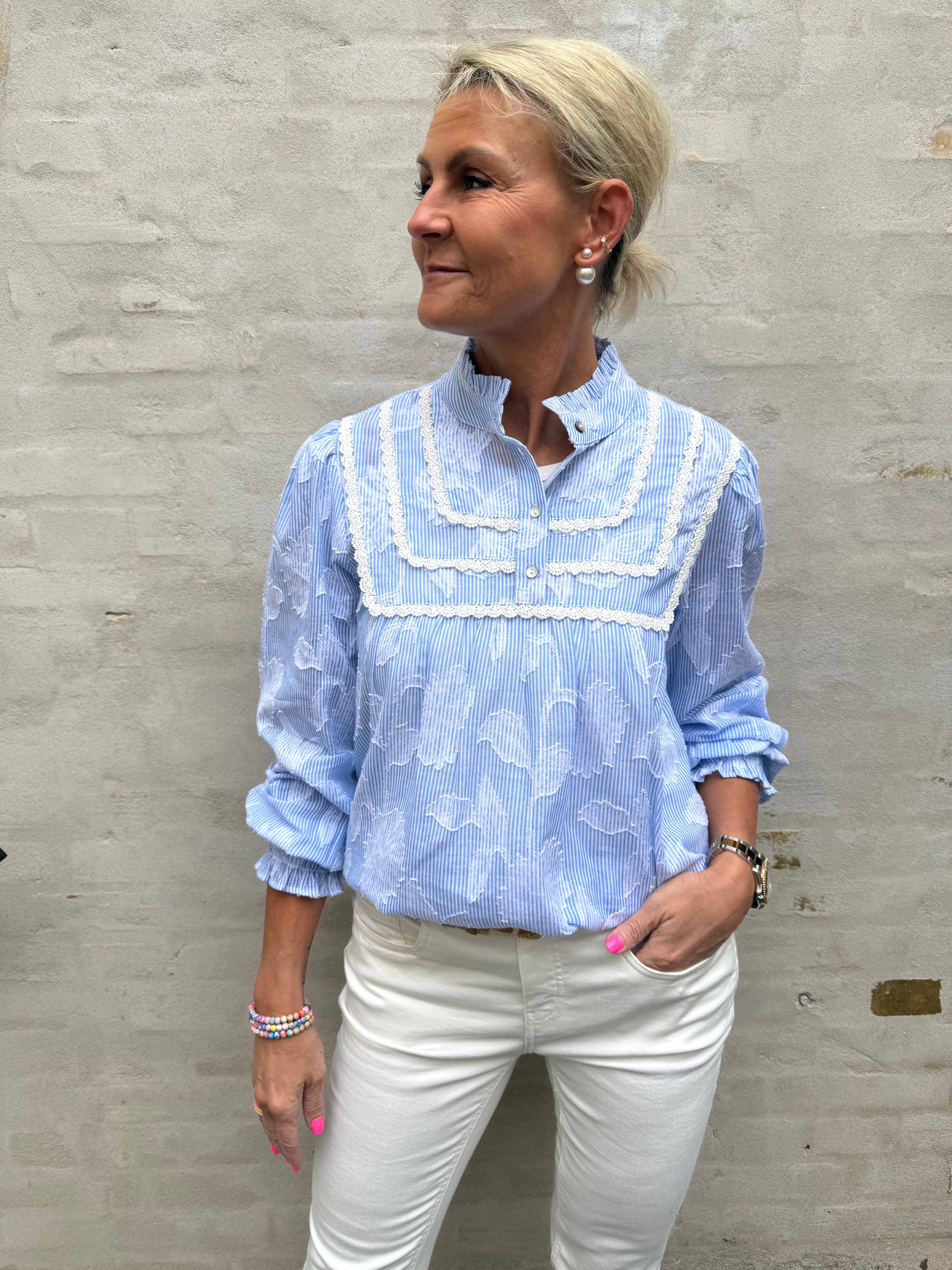 Isabella Shirt - Blue Stripe