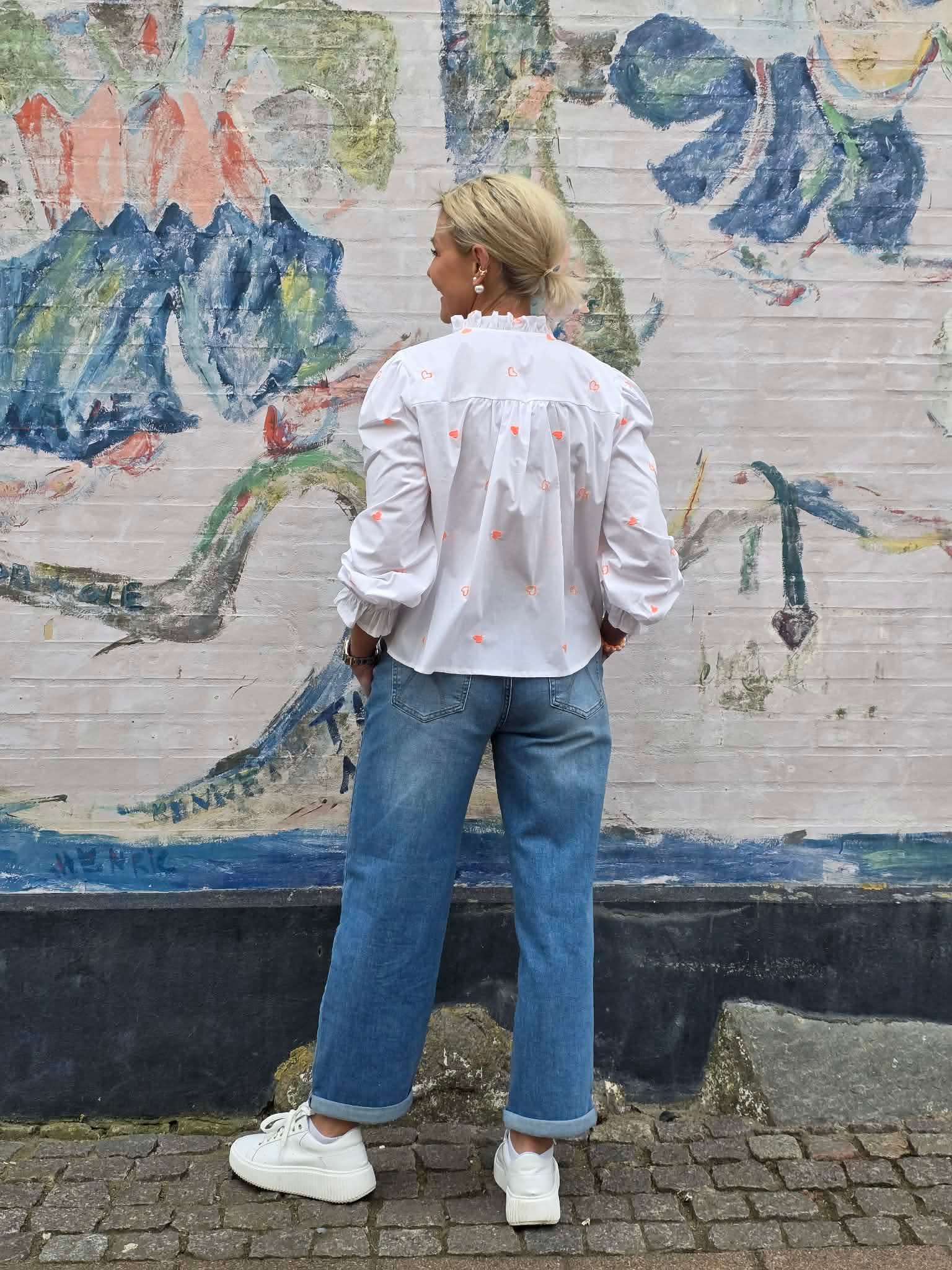 Sweet Heart Shirt - White/Orange