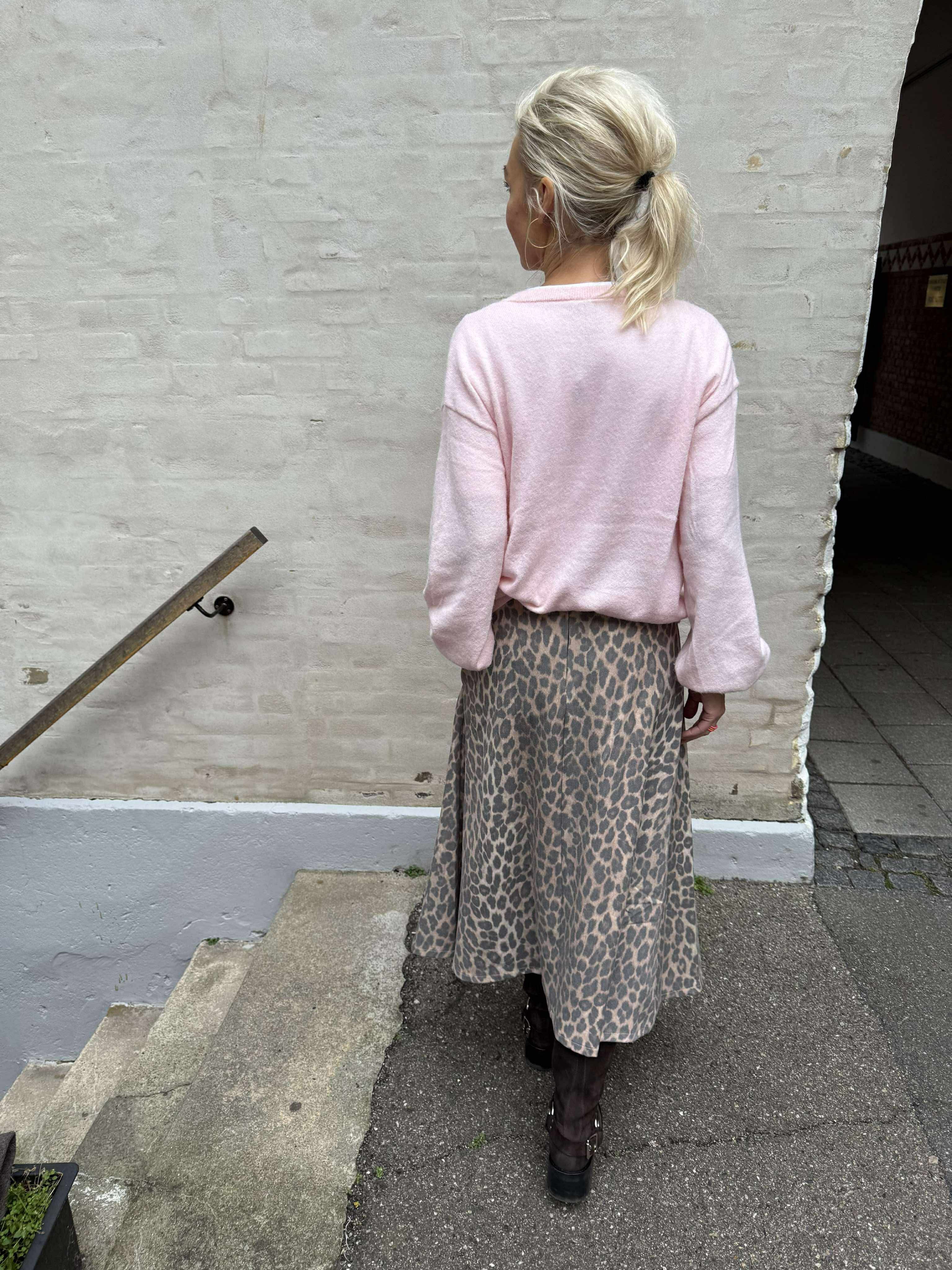 NAOMI LS O-NECK KNIT CARDIGAN - Roseate Spoonbill MELANGE