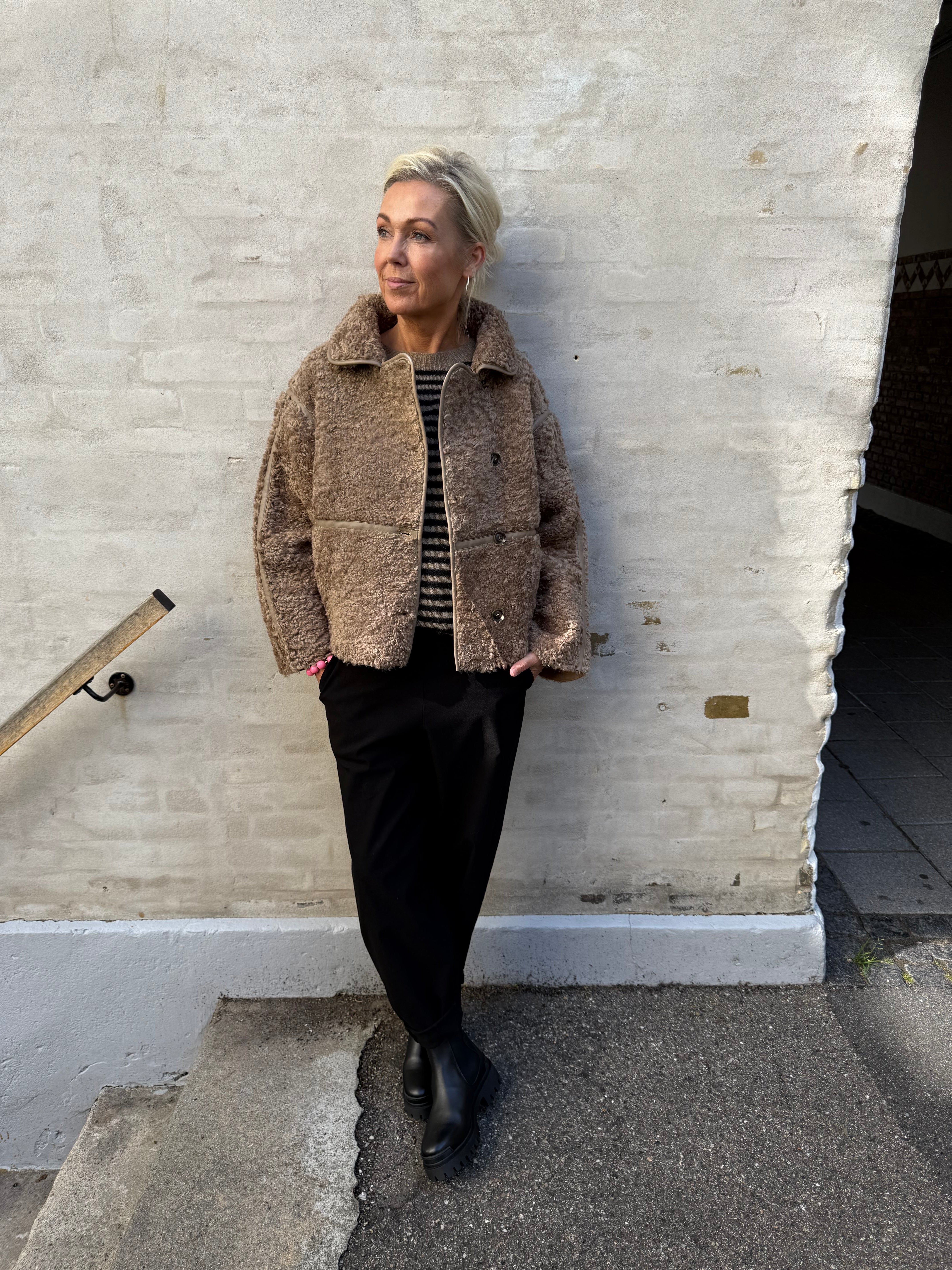 Castor Faux Fur Jacket - Taupe