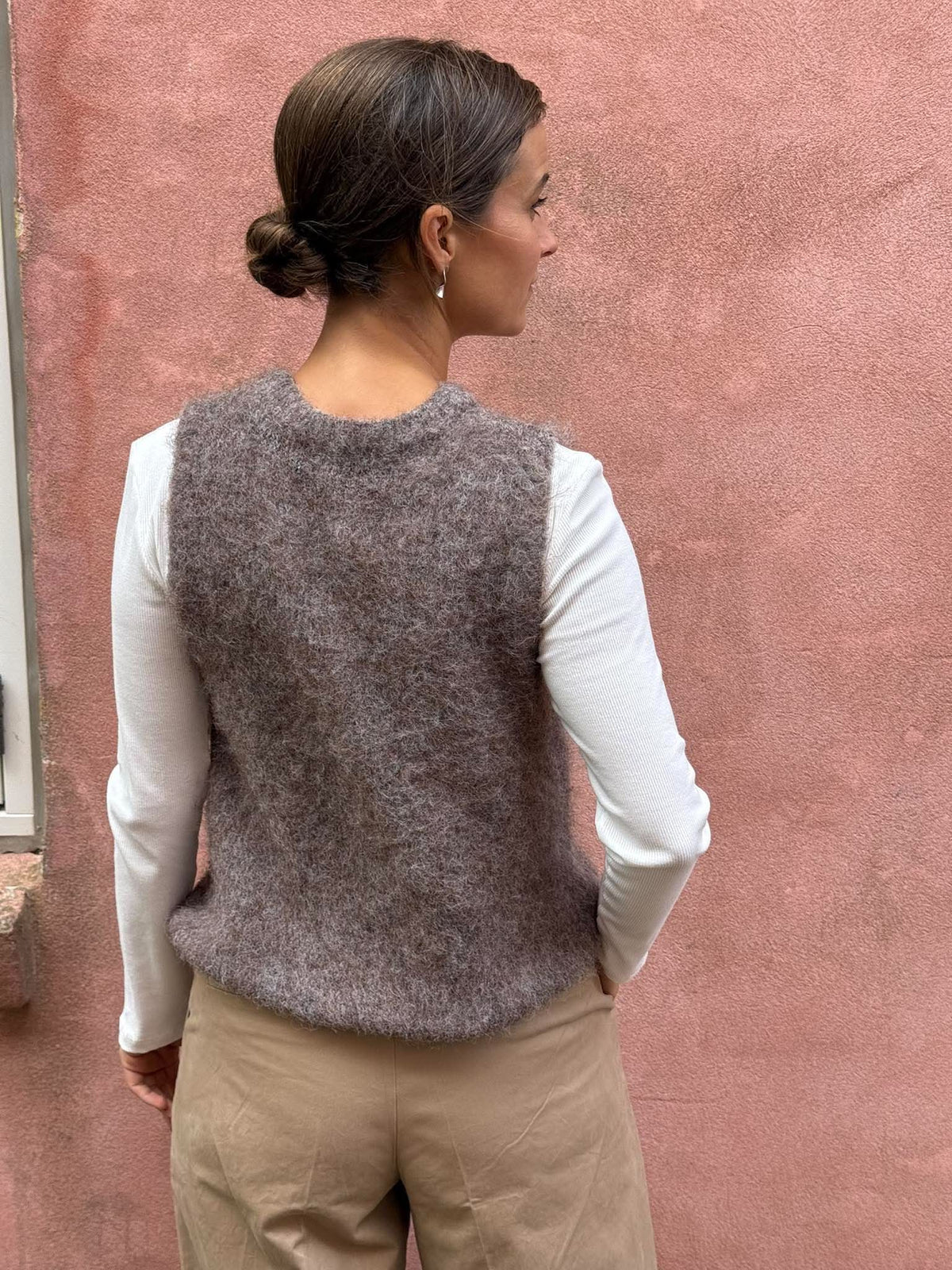 EMMY S/L VEST KNIT - Falcon