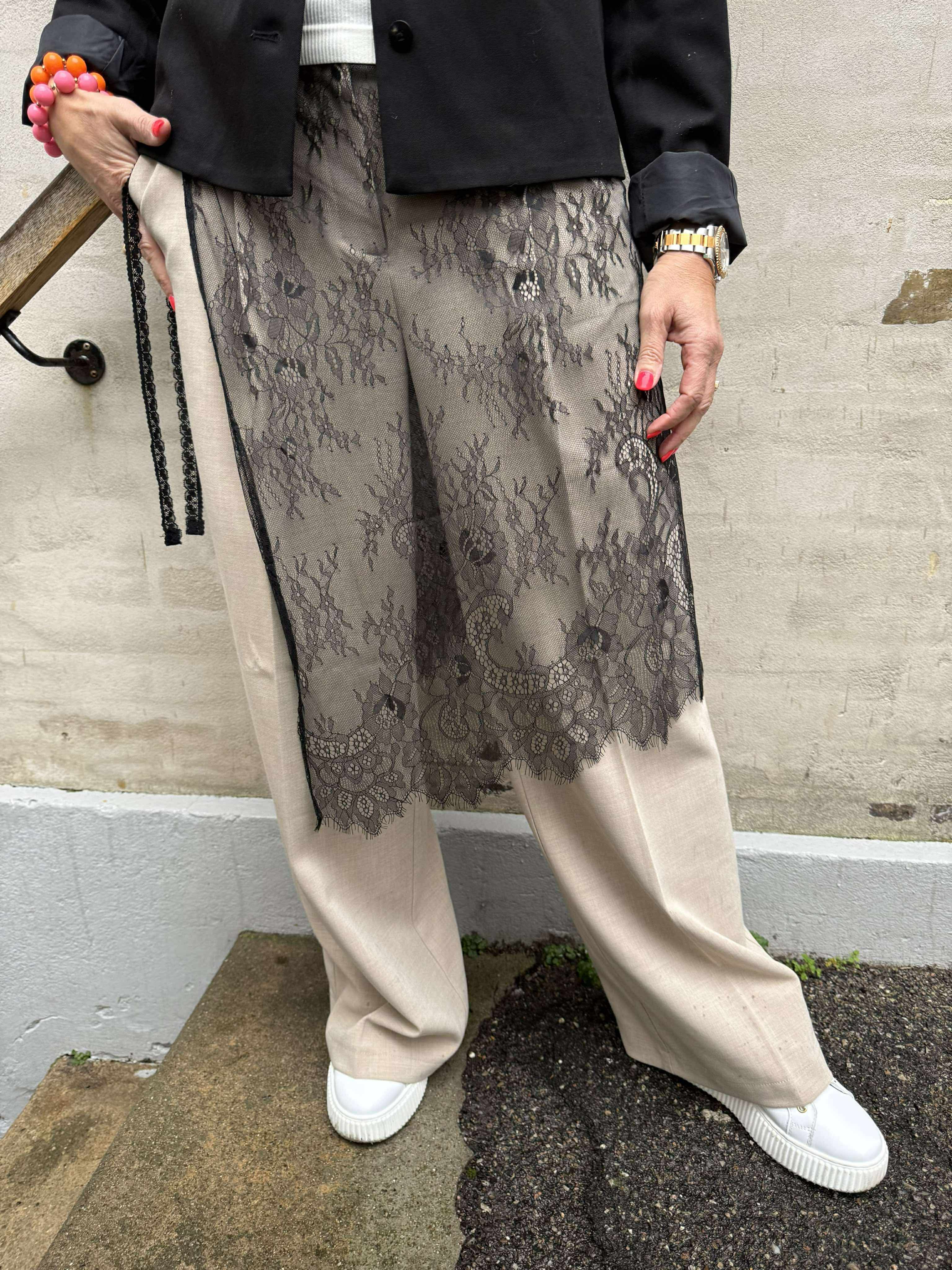 ORIANNA lace tie skirt - Black