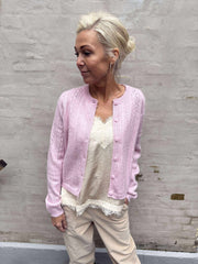 APRIL LIFE LS O-NECK CARDIGAN - Fragrant Lilac MELANGE