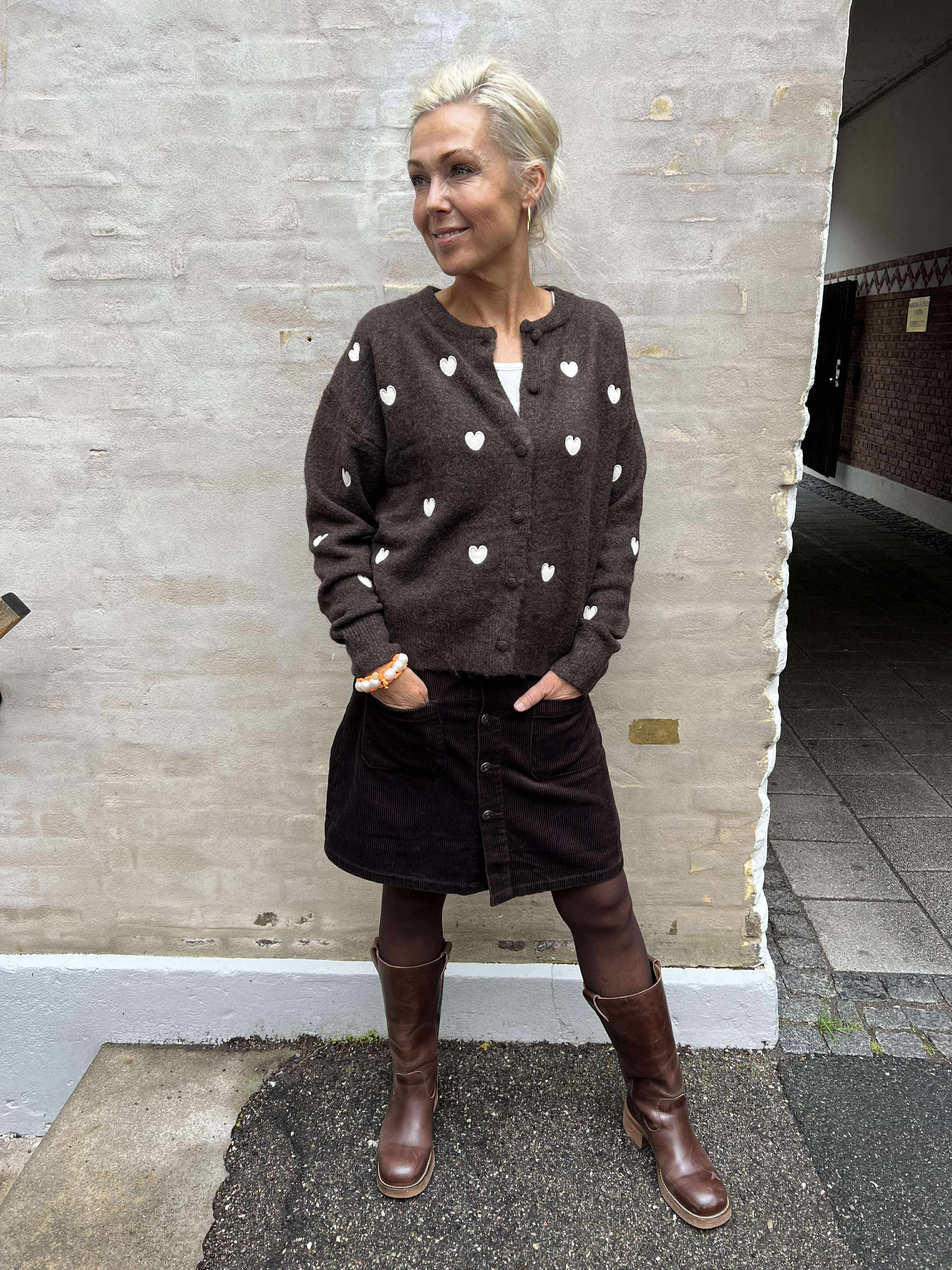 Vivi Cardigan - Brown Heart