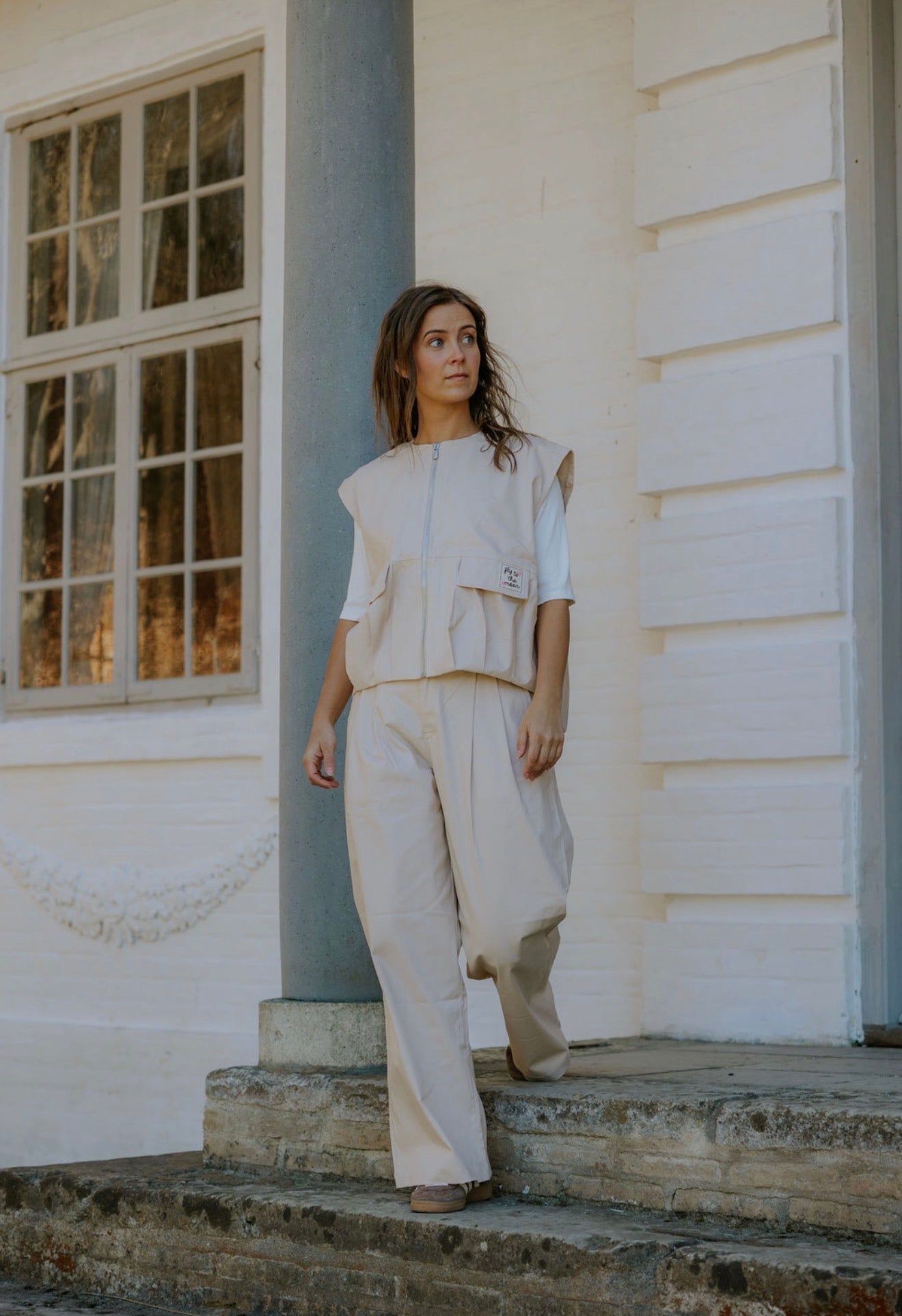 Patch Vest - Beige