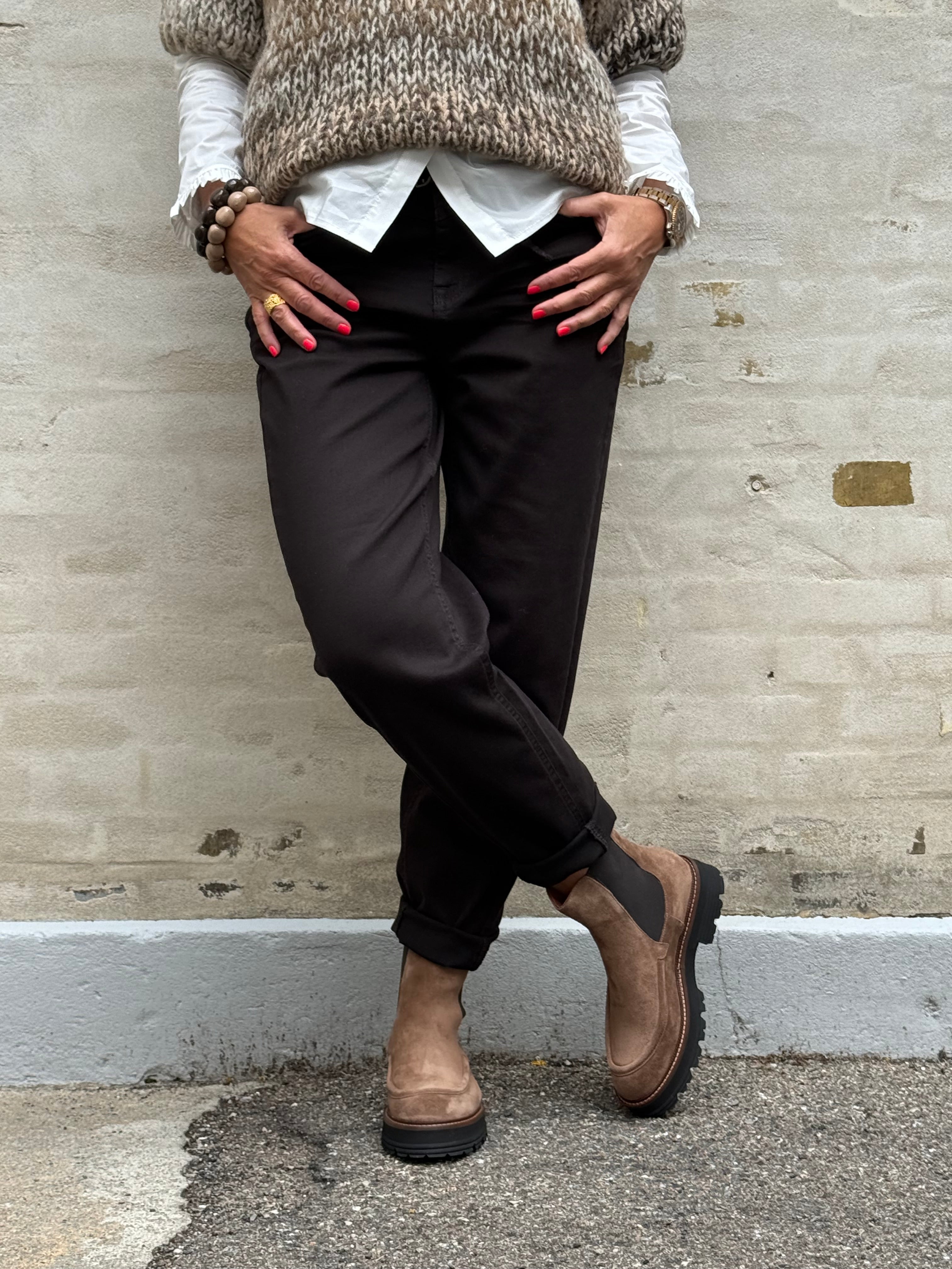 Karlie Barrel High Waist - Brown Washed
