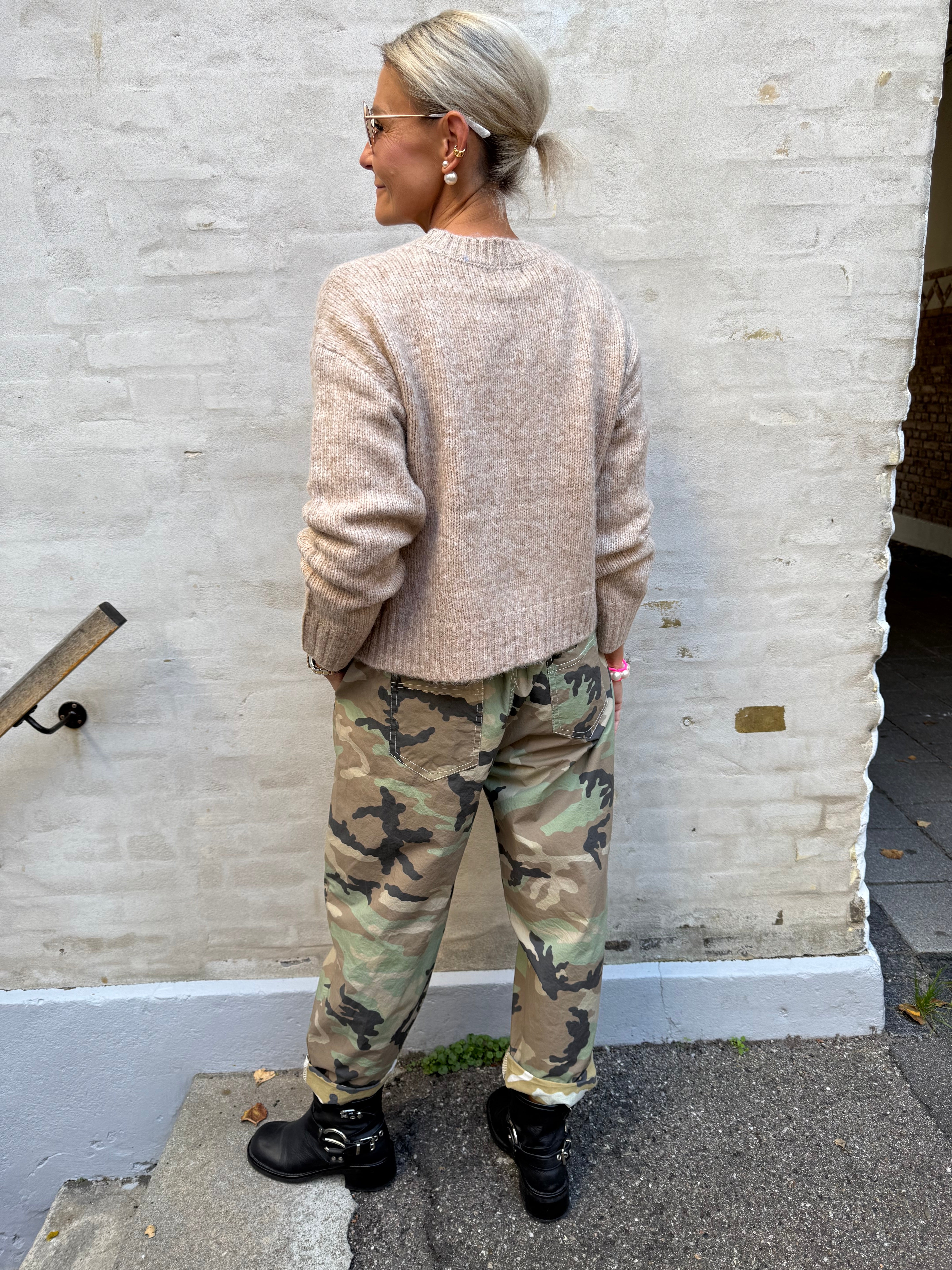 MALONE L/S O-NECK PULLOVER - Greige MELANGE