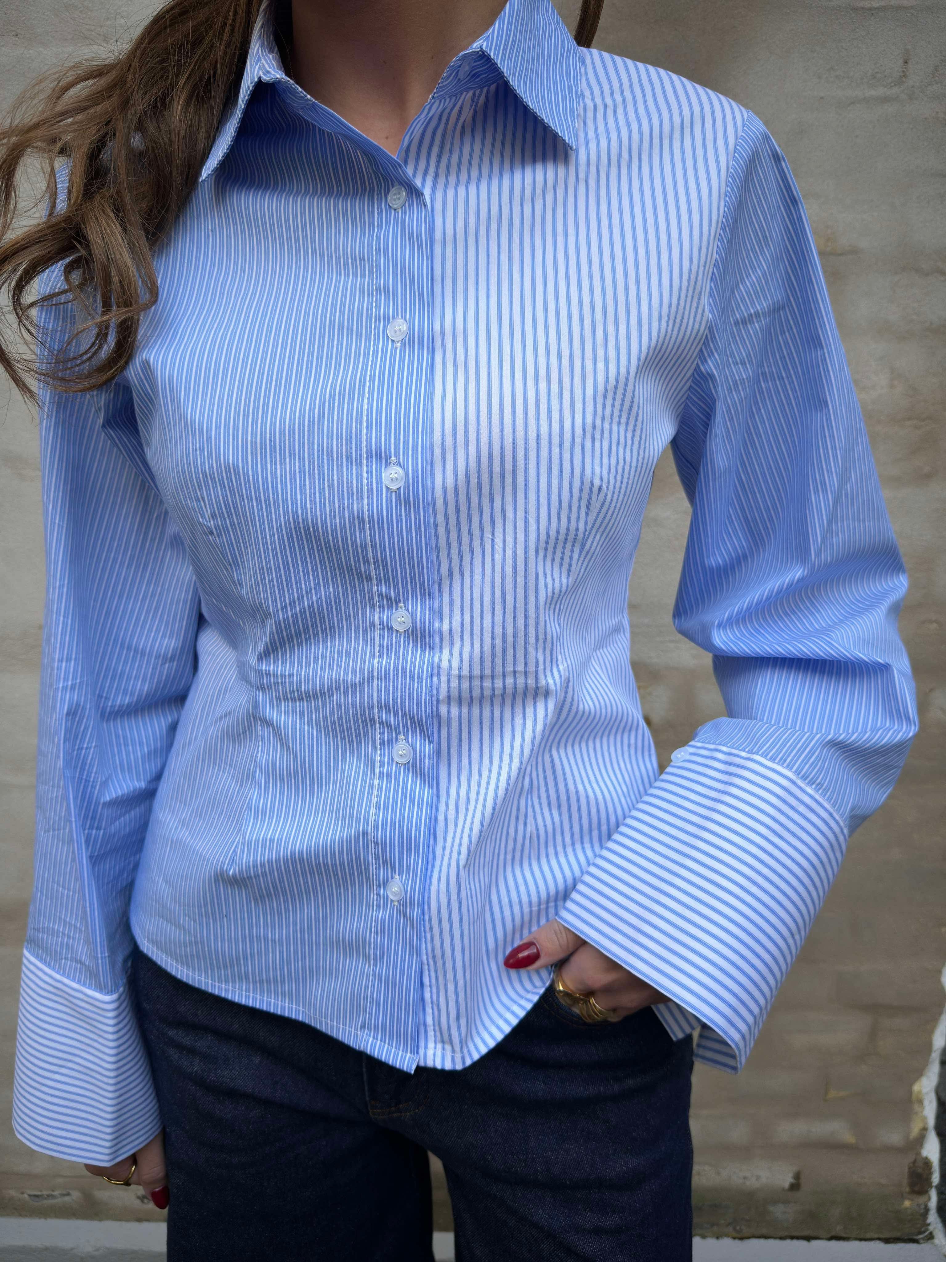 Rosa mix stripe shirt light blue