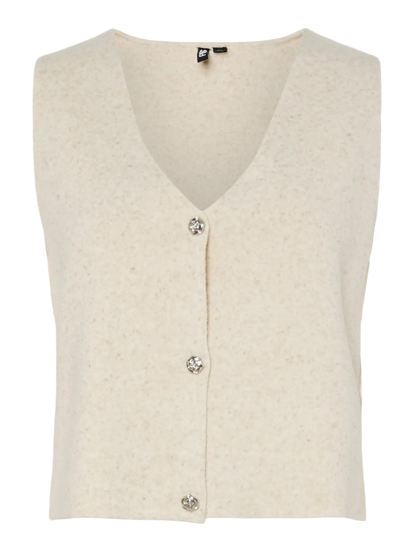 JONDA V-NECK KNIT VEST - Birch
