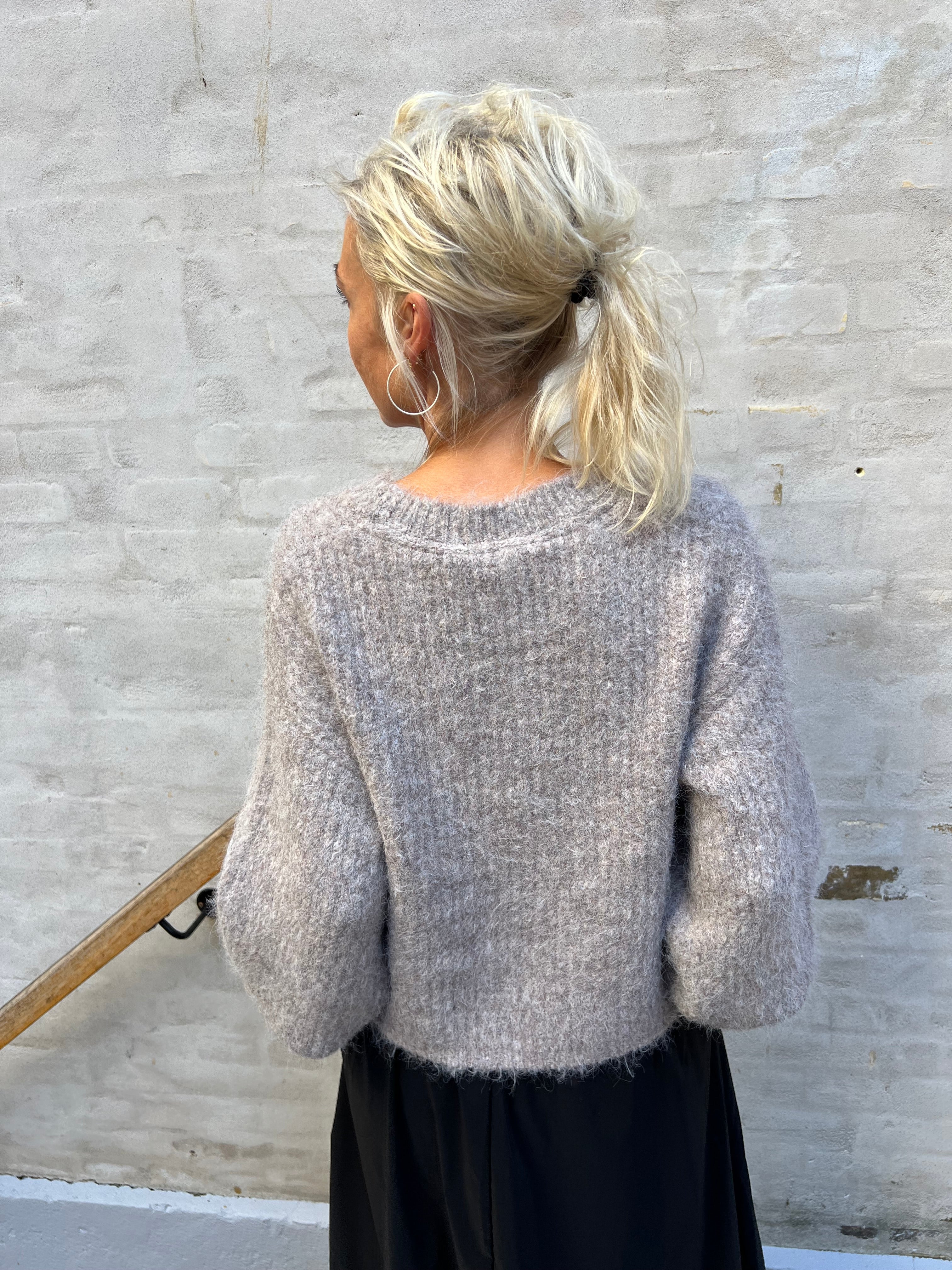 Coralie crop rib o-knit walnut