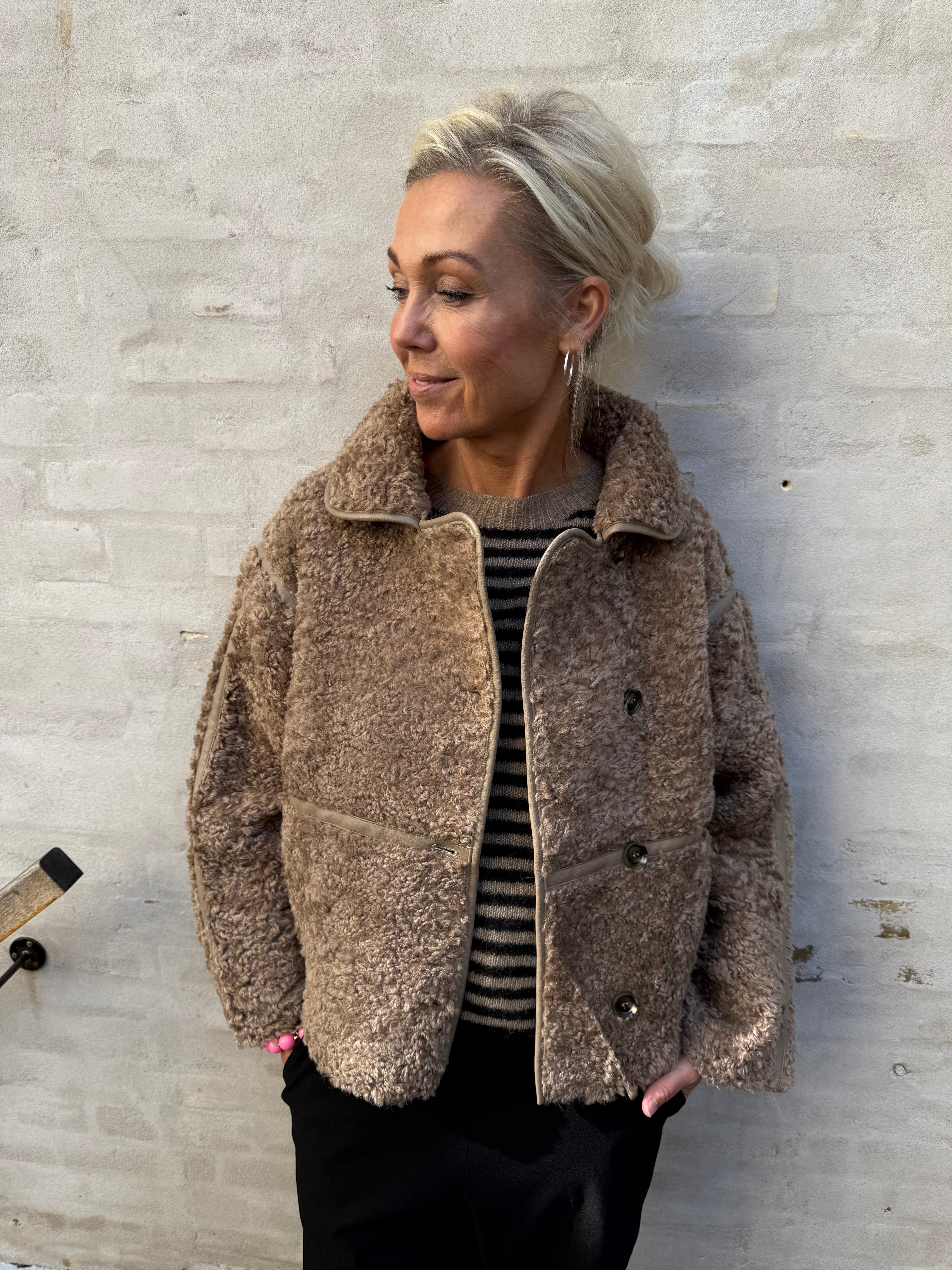 Castor Faux Fur Jacket - Taupe