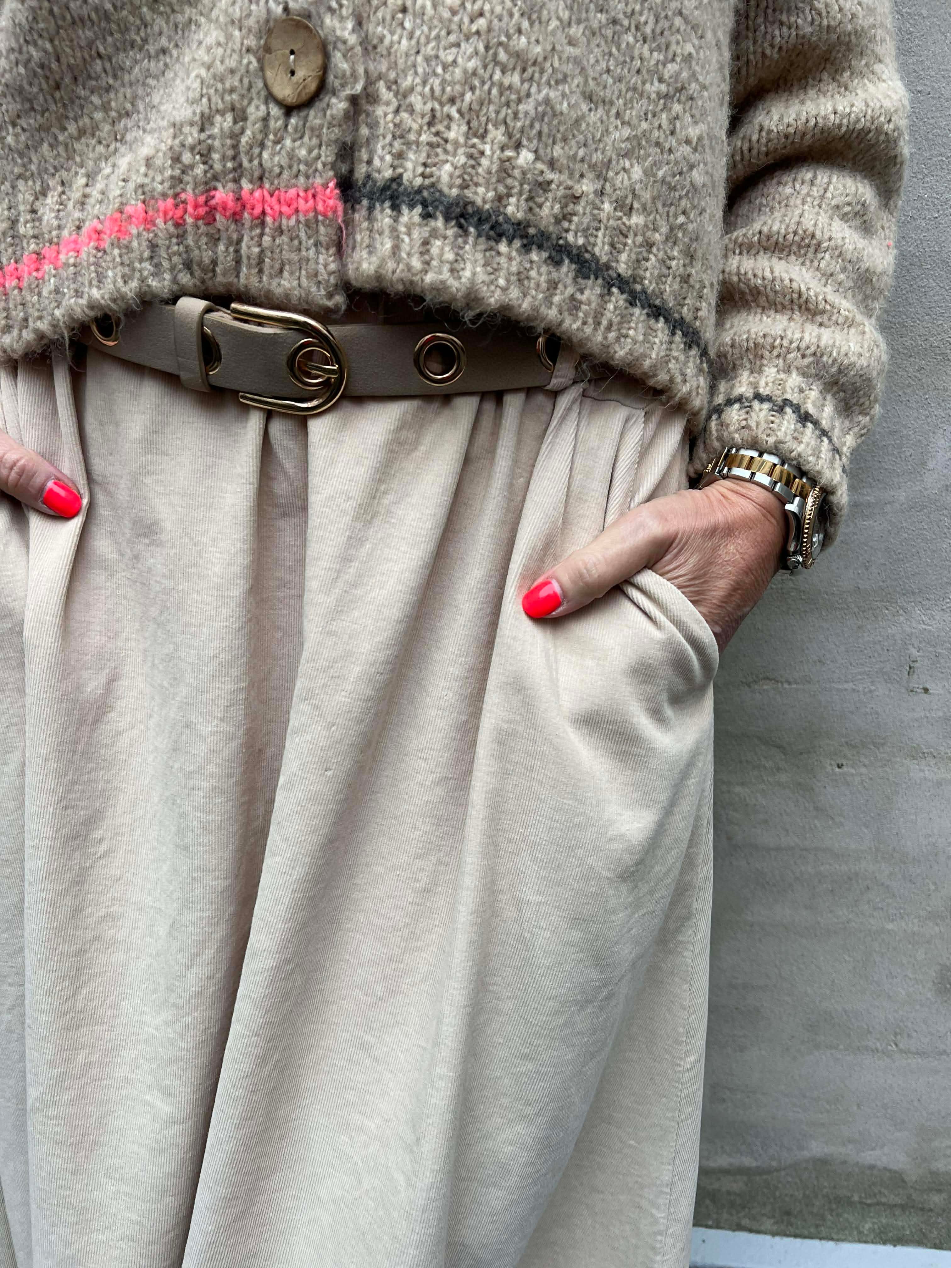 VIRGINIA corduroy skirt - Pearl