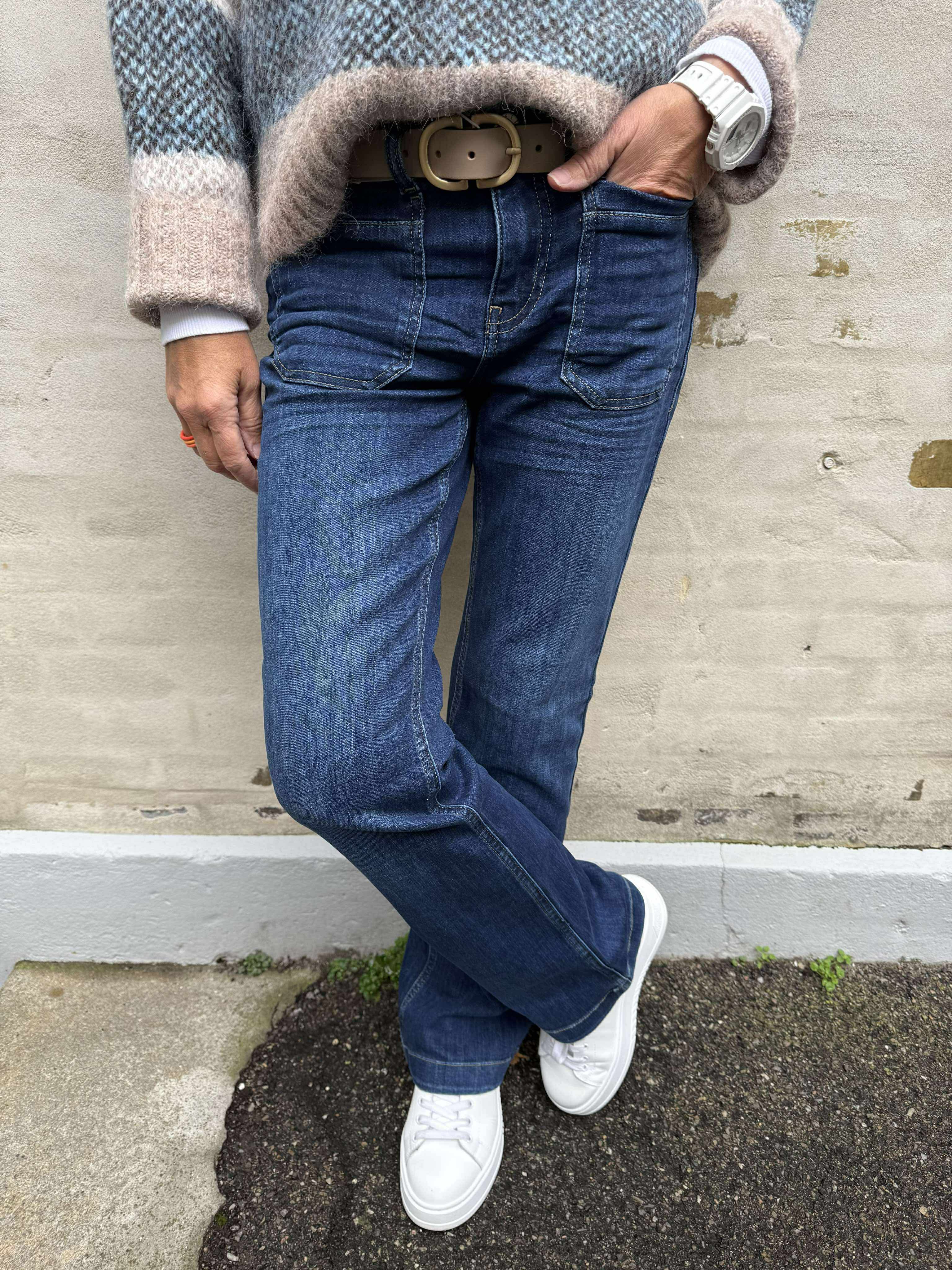 Bootcut Jeans - Dark Blue Washed