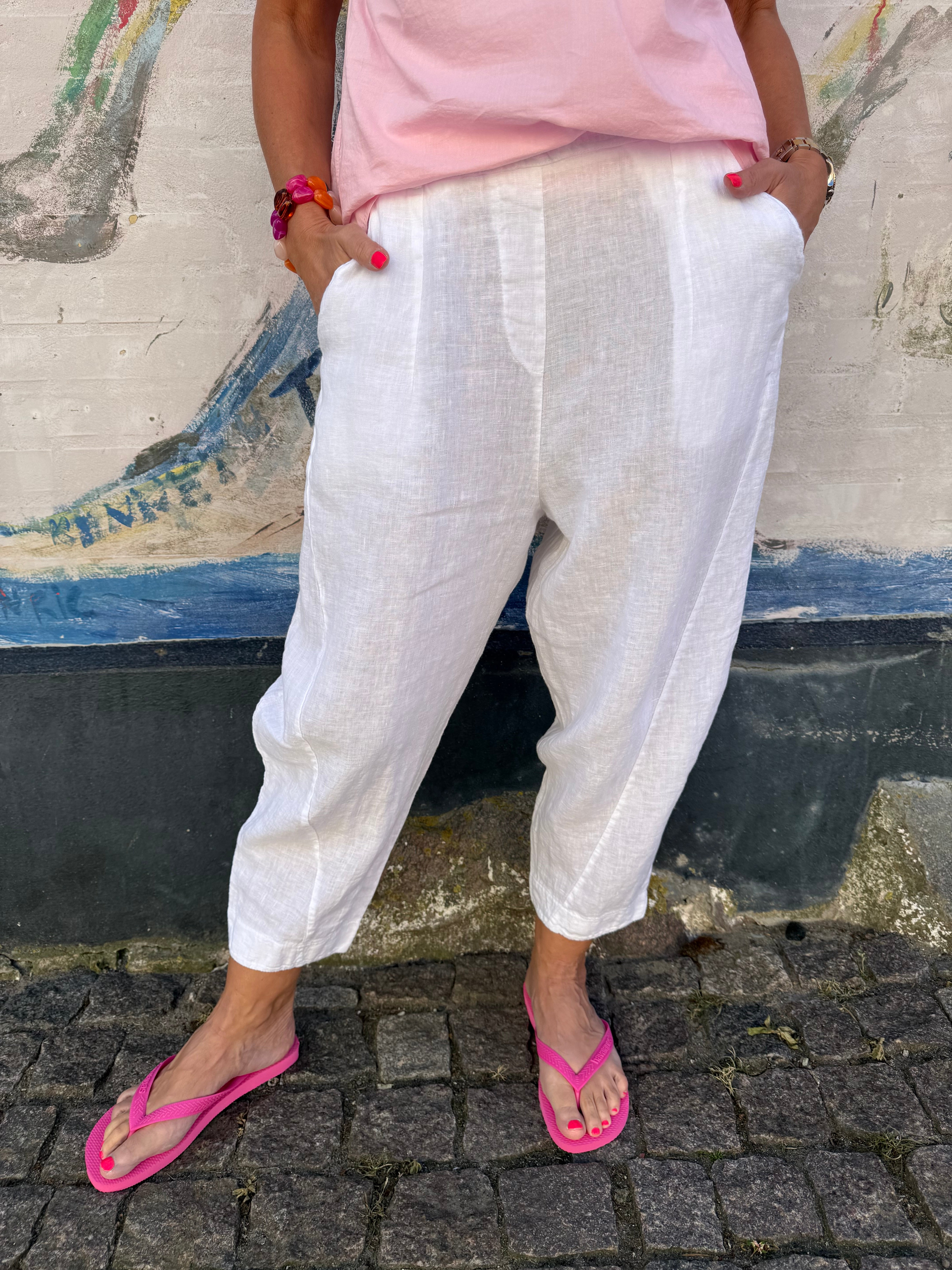 Vera Linen Pants - Optical White