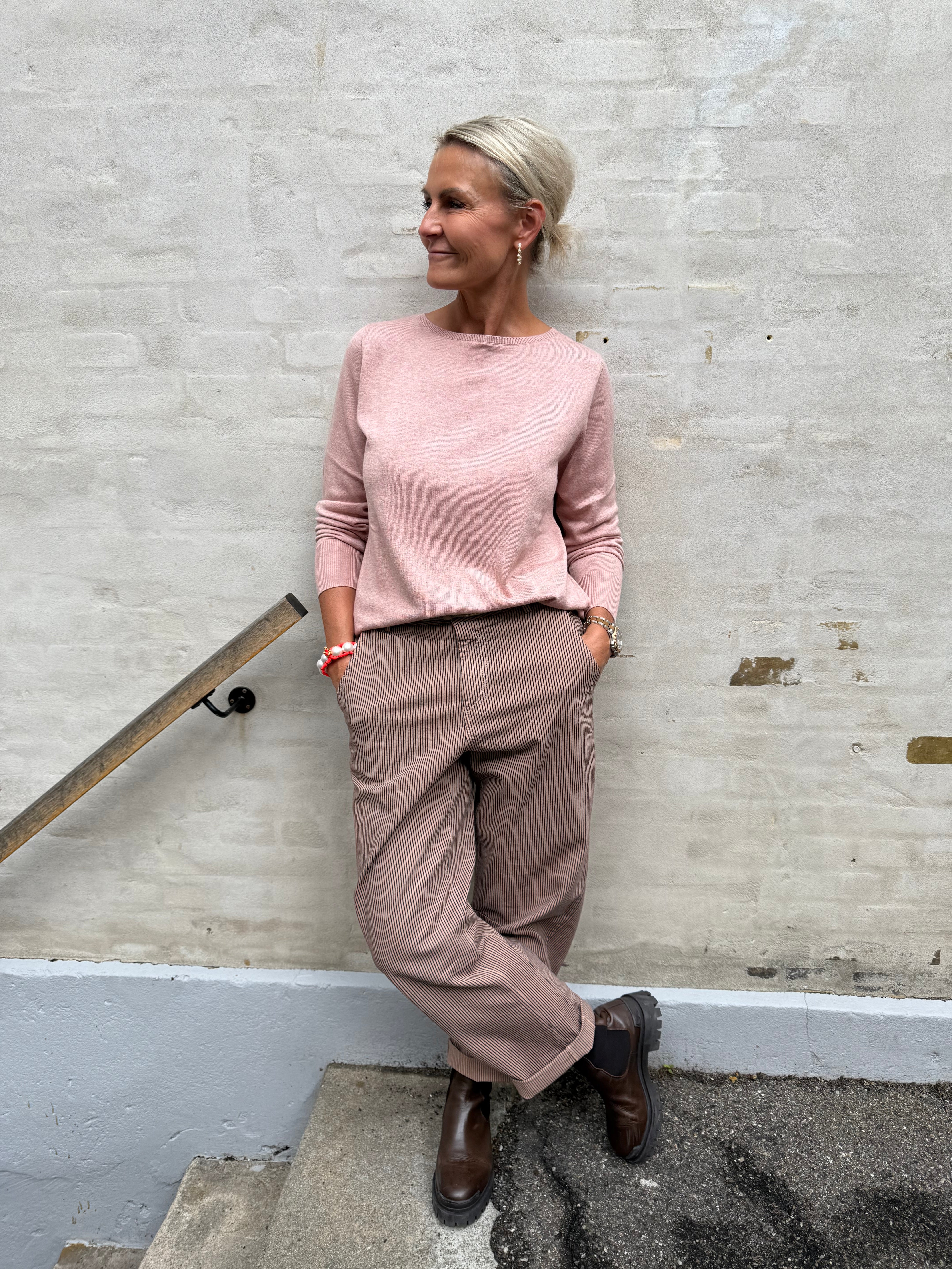 Basic Rounded Sweater - Faded Rose