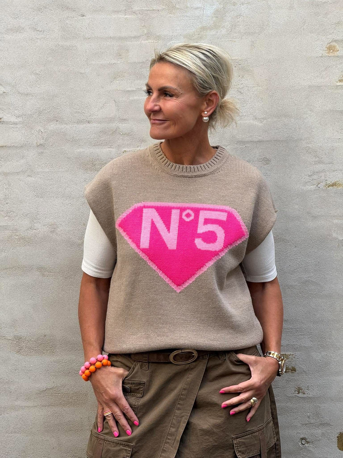 NO51 Knit Vest - Mastice