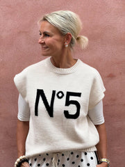 NO51 Knit Vest - Panna/Nero