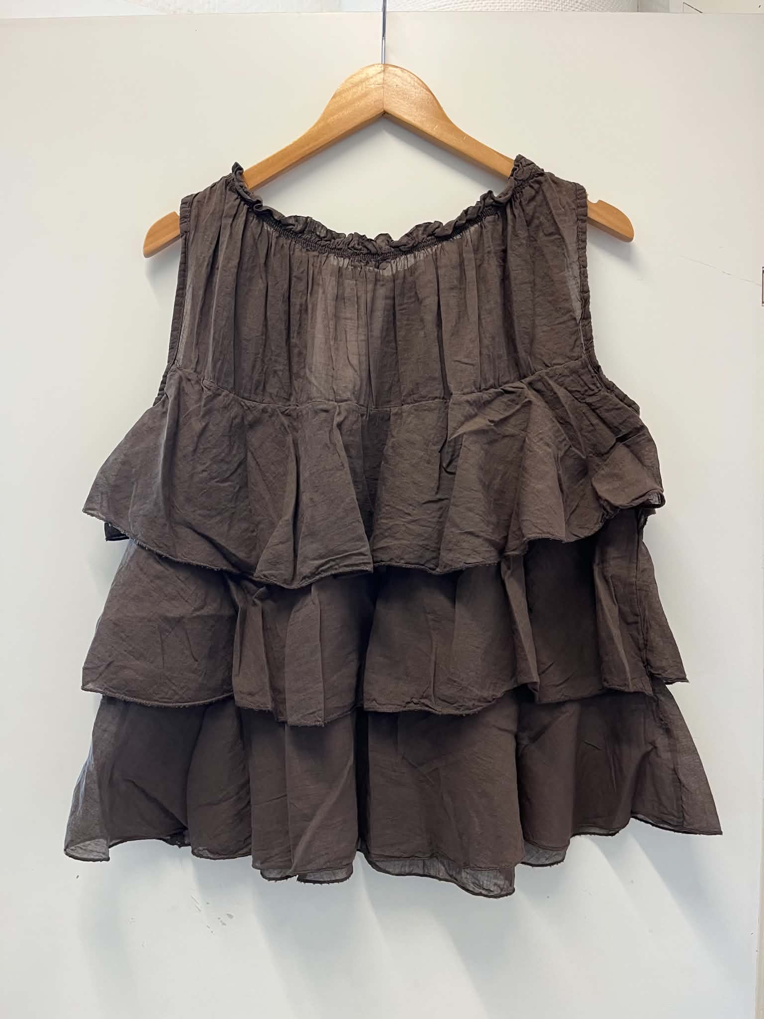 Ruffle Top - Dakr Brown
