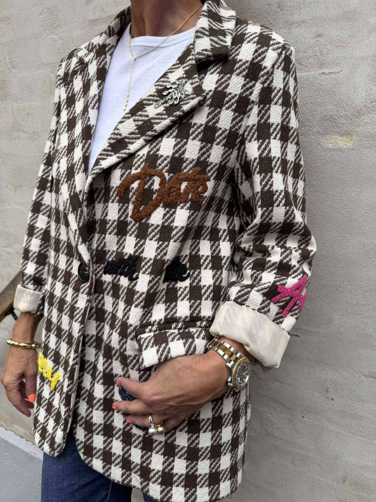 Gia Blazer - Brown Check