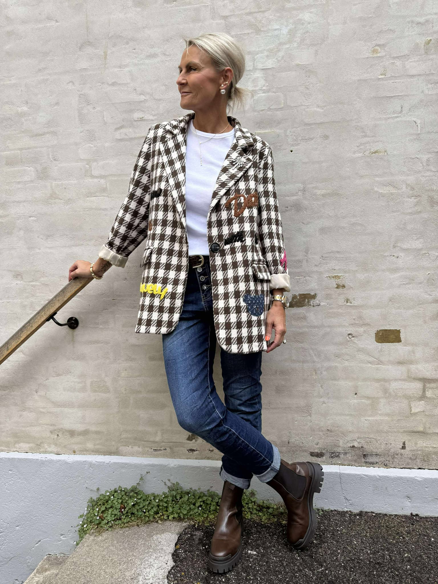 Gia Blazer - Brown Check