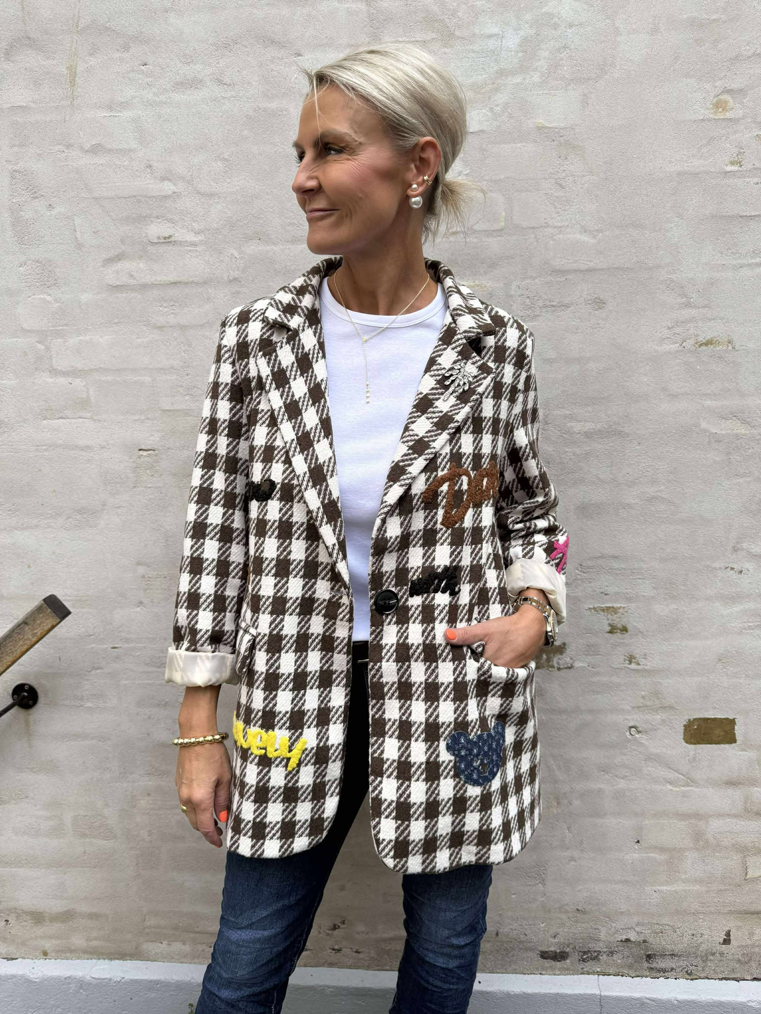 Gia Blazer - Brown Check