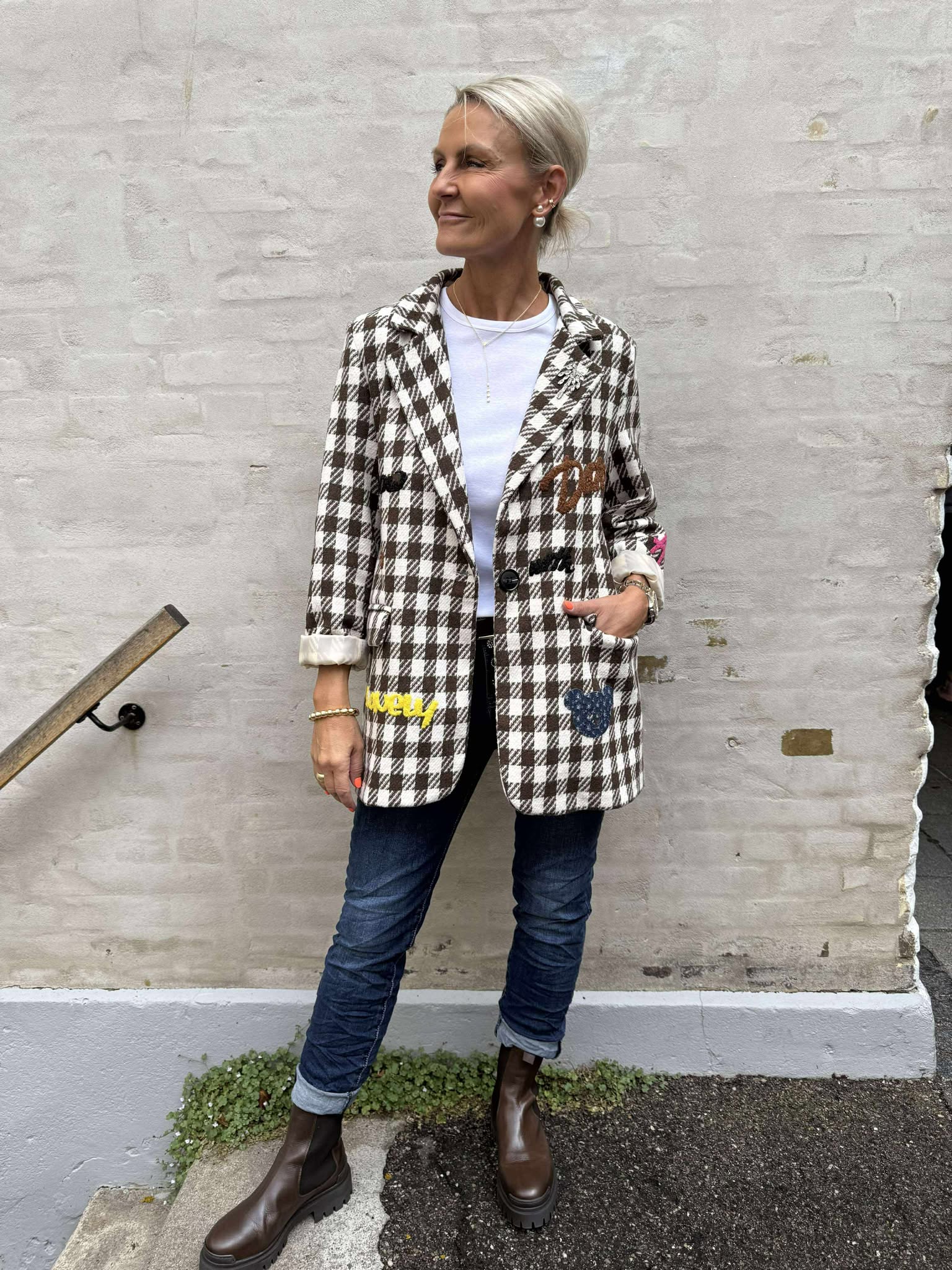 Gia Blazer - Brown Check
