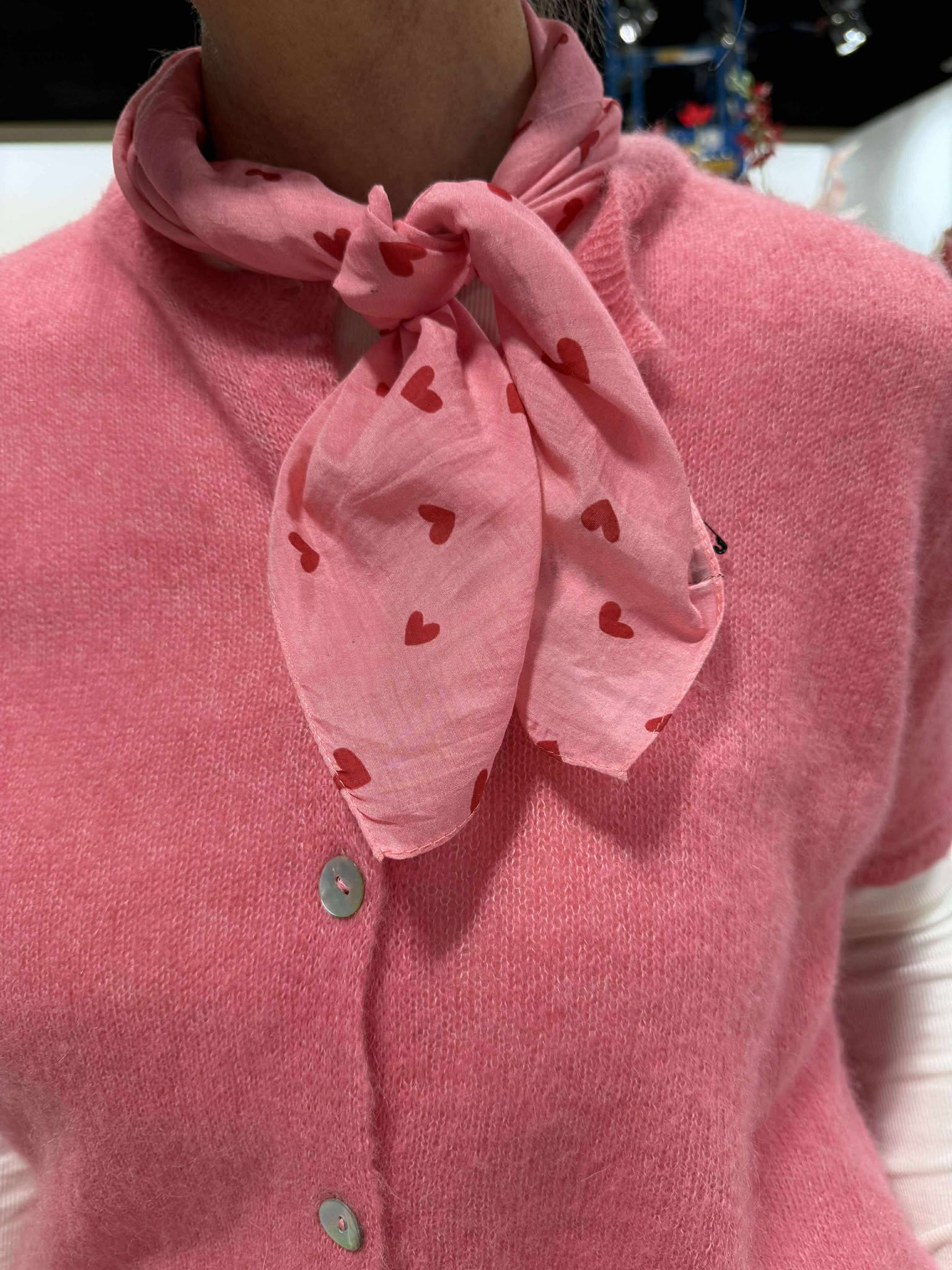 CLAUDINE mini scarf - Pink Red